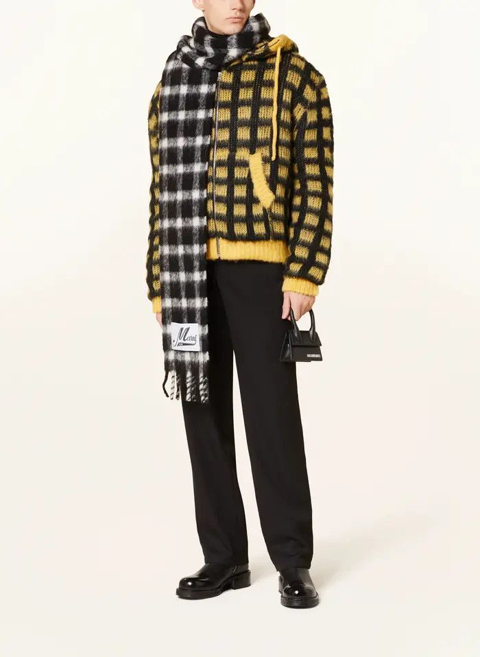 Marni o1w1db10125 Mohair Cardigan in Black/Yellow Size US L / EU 52-54 / 3 - 2 Thumbnail