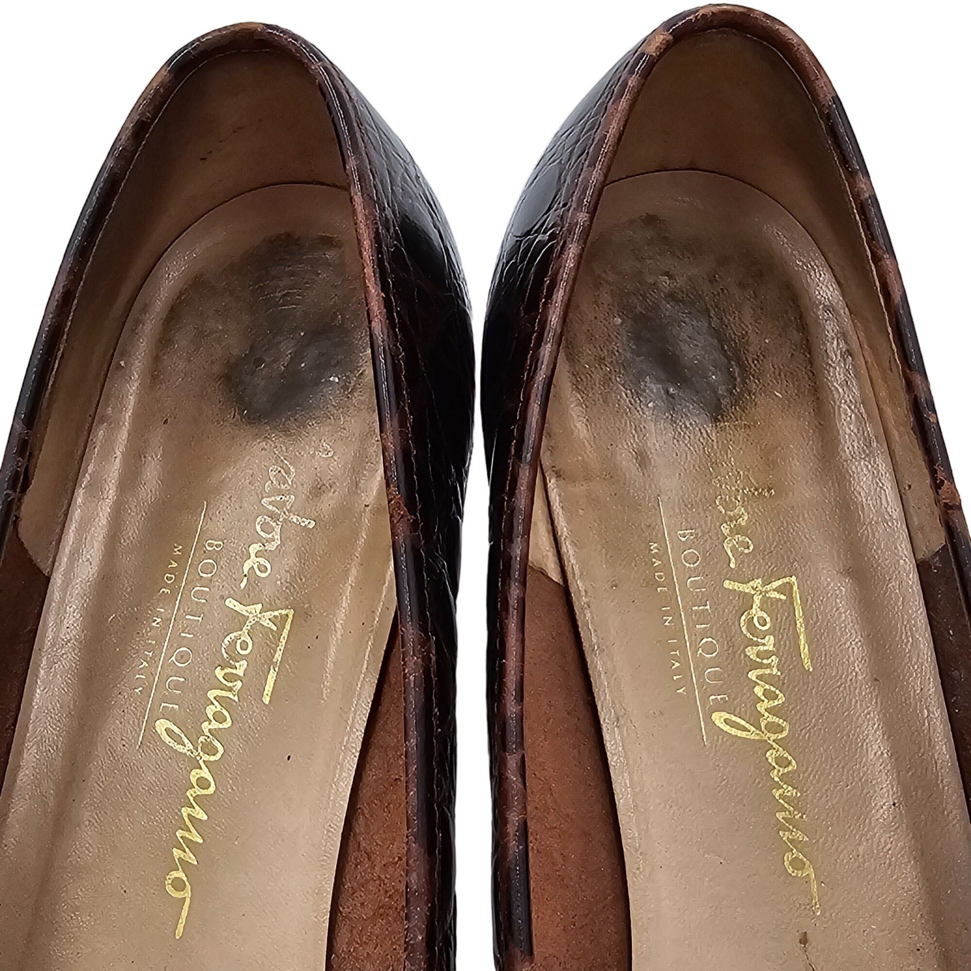 Salvatore Ferragamo Vintage Salvatore Ferragamo Italy Crocodile Alligator Emb. Size US 8.5 / IT 38.5 - 12 Thumbnail