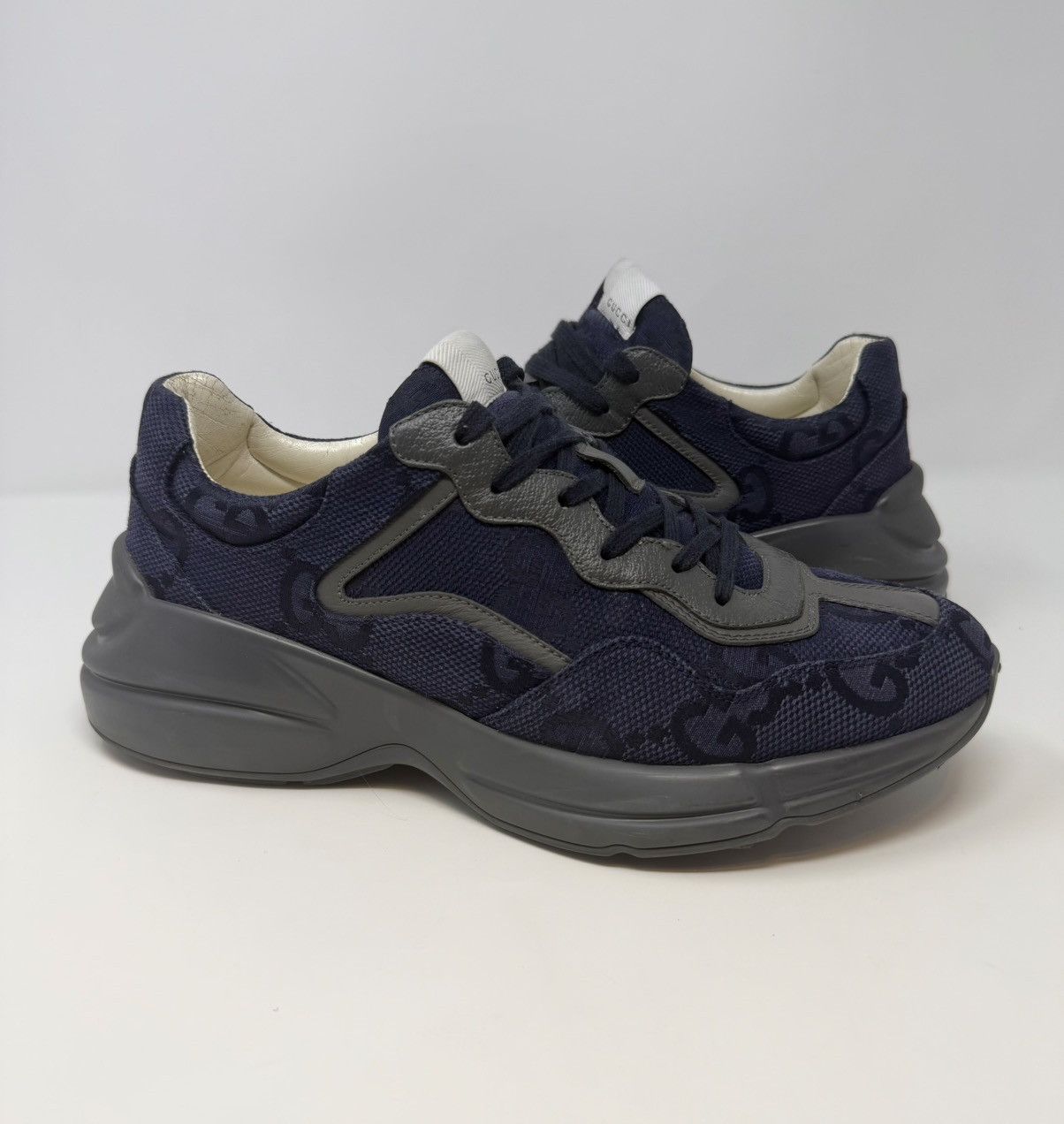 Gucci Gucci Rhyton Blue Maxi GG Supreme Sneaker Size US 11 / EU 44 - 1 Thumbnail