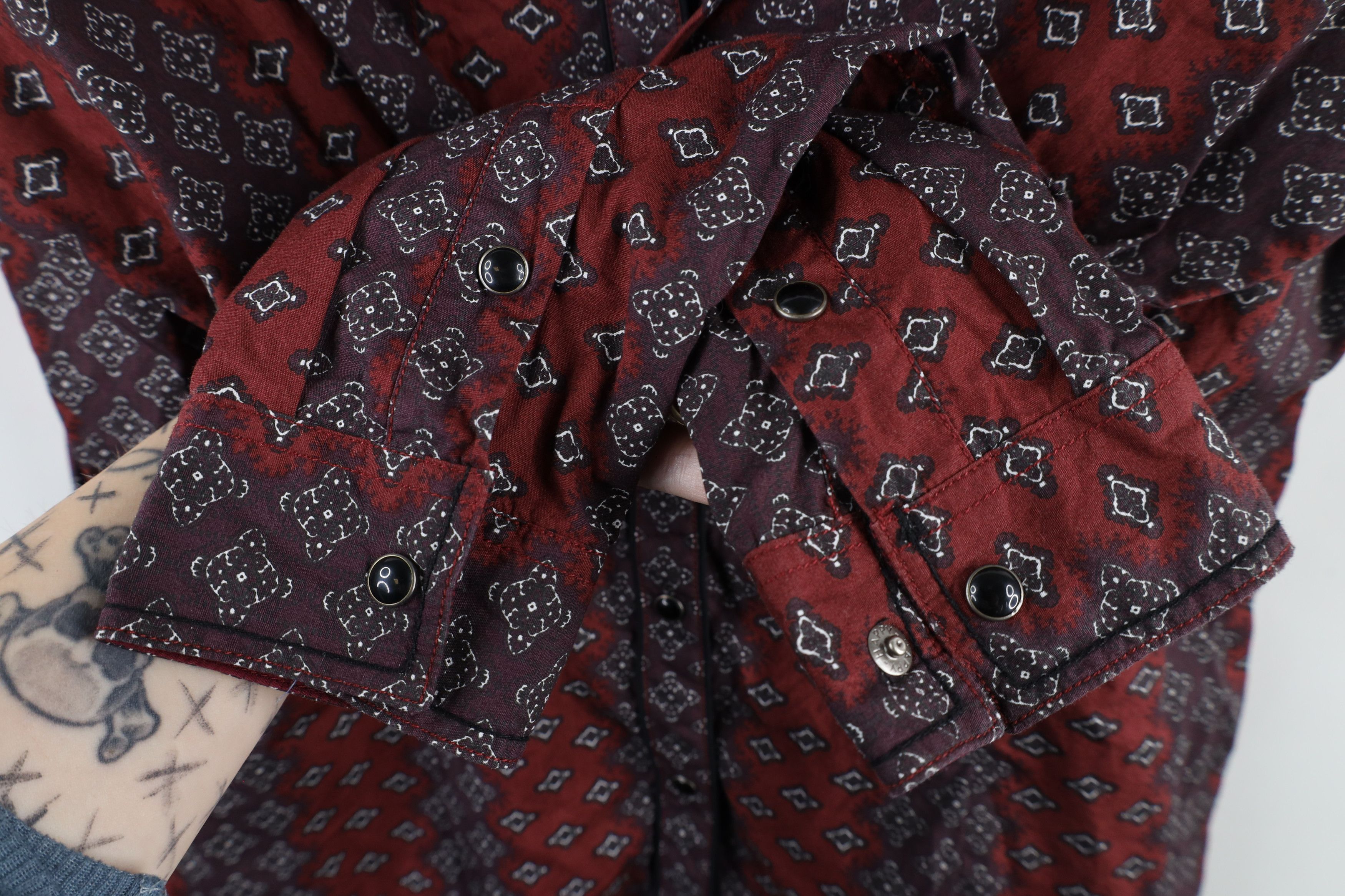 Vintage Vintage 90s Rockabilly Geometric Western Snap Button Shirt Size M / US 6-8 / IT 42-44 - 5 Thumbnail