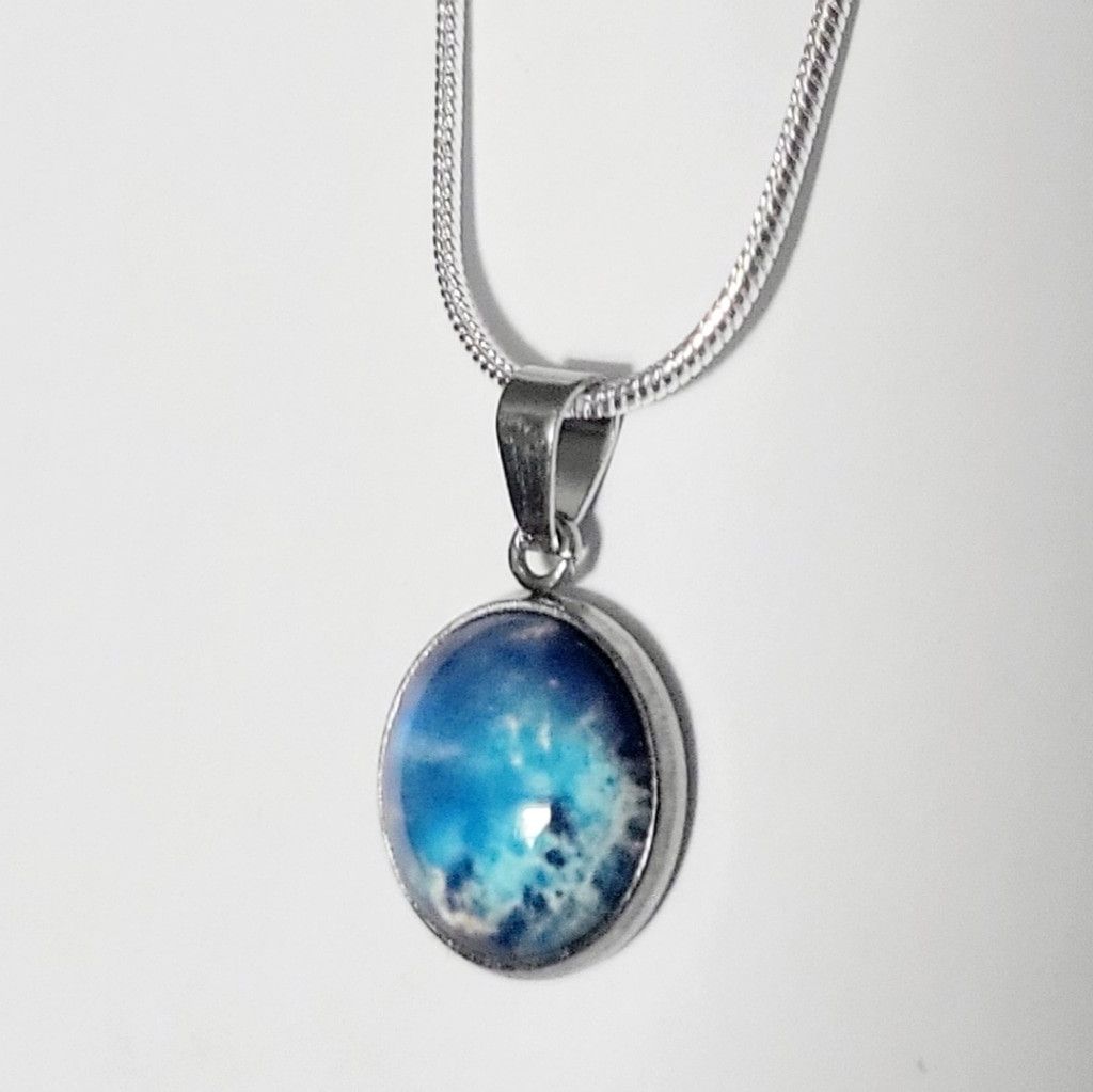 Handmade 925 Sterling Silver nebula galaxy necklace Size ONE SIZE - 3 Thumbnail