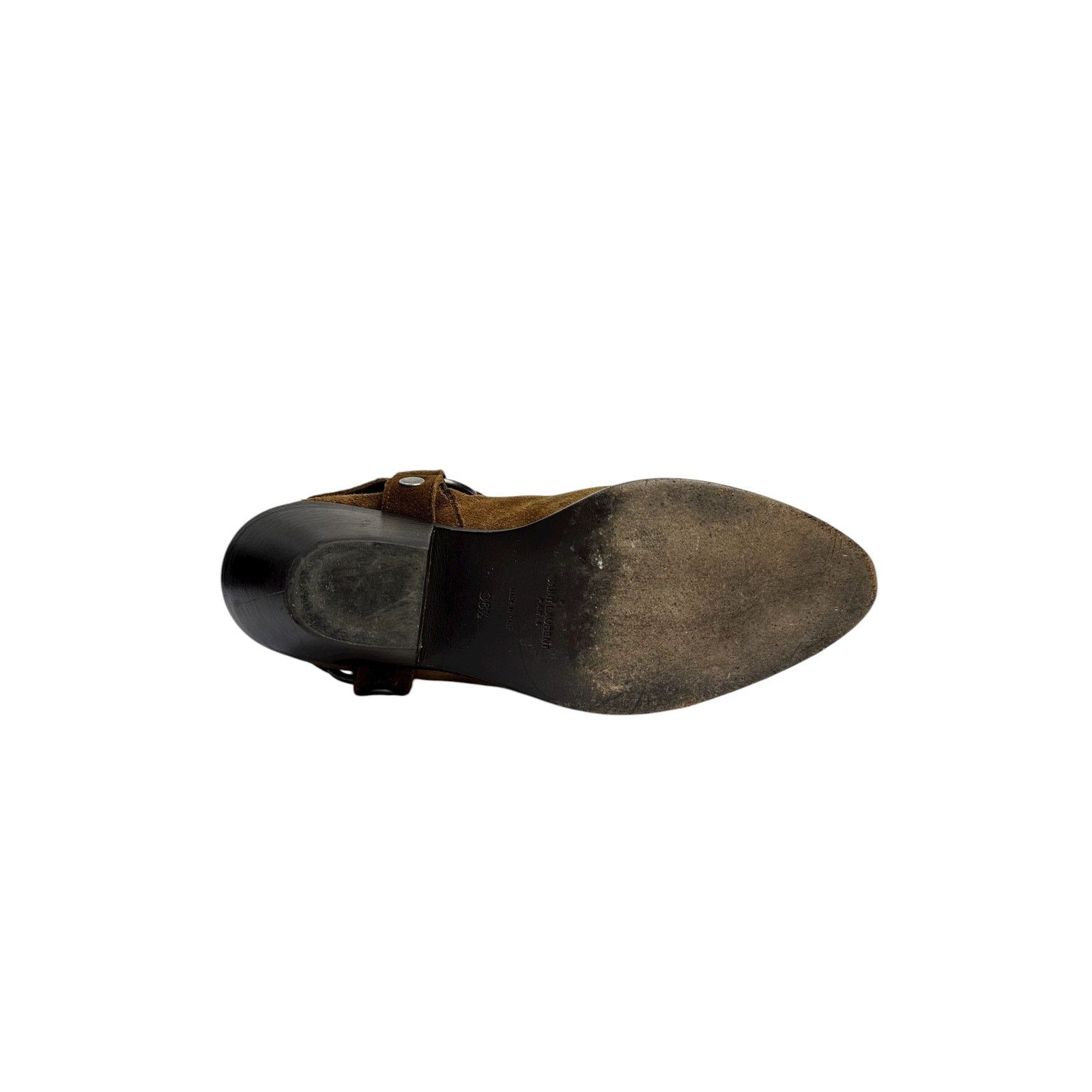 Yves Saint Laurent SAINT LAURENT Brown Suede Western Ankle Boots Sz.38.5 Size US 7.5 / IT 37.5 - 6 Thumbnail