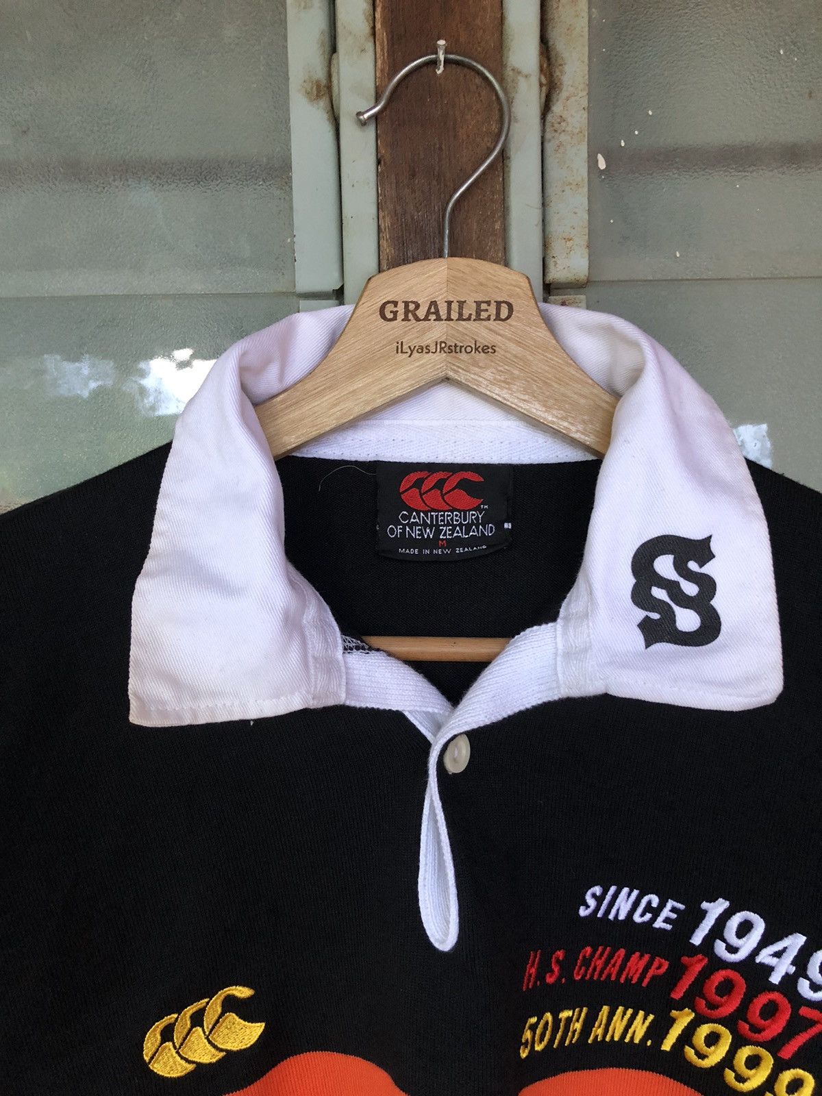 Canterbury of New Zealand Vintage 90's Canterbury Seiryo Rugby 50th Aniversary Sleeve Size US M / EU 48-50 / 2 - 20 Thumbnail