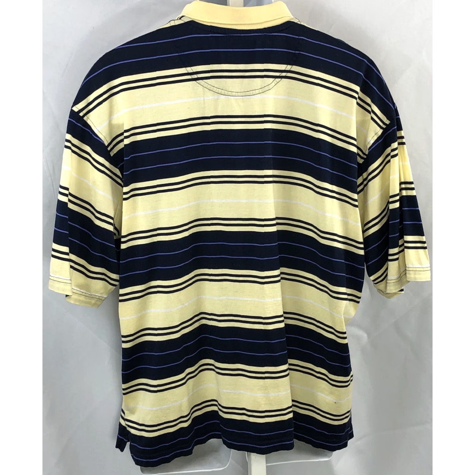 Vintage Taylor Henry Polo Shirt L Yellow Striped Short Sleeve 3 Button Casual Preppy Men Size US L / EU 52-54 / 3 - 3 Thumbnail
