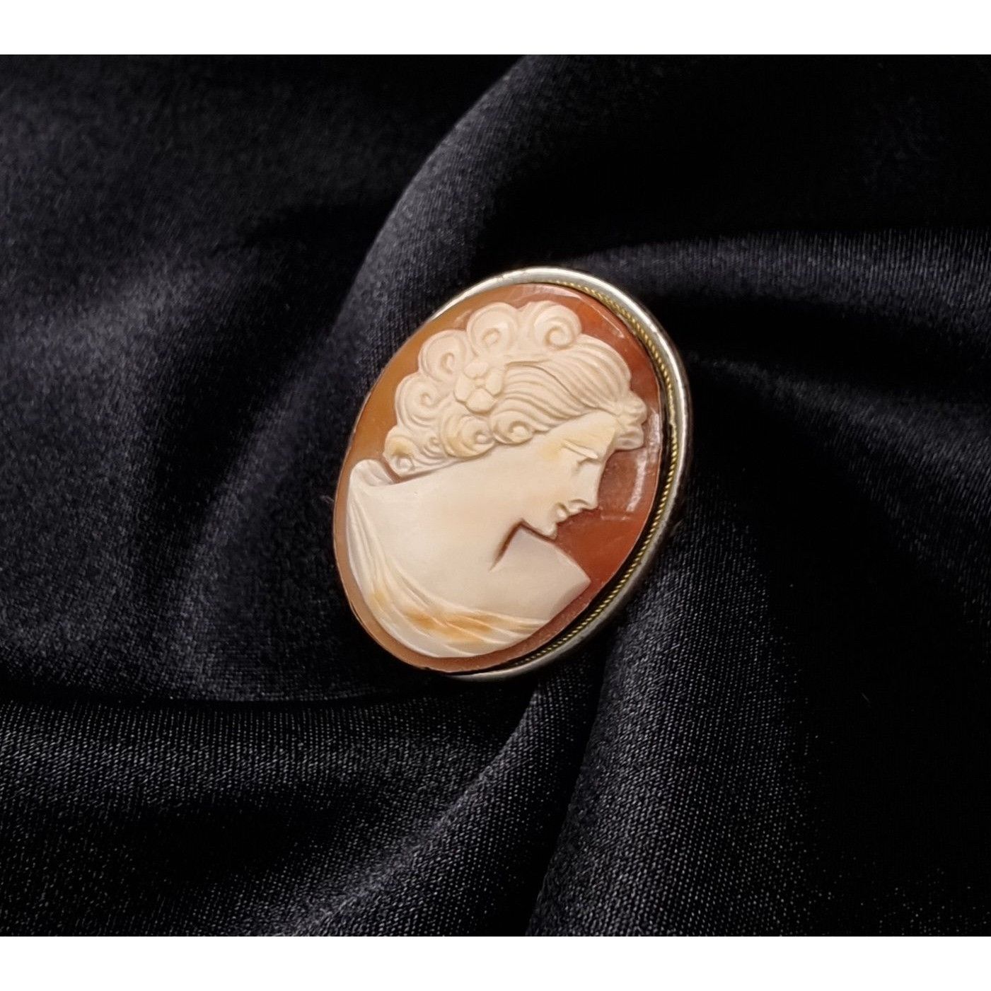 Vintage Vintage 800 Silver Real Cameo Brooch Pendant Oval Shape Eleg Size ONE SIZE - 3 Thumbnail