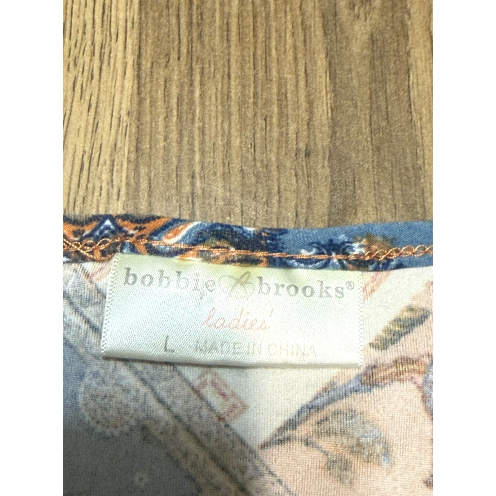Vintage Bobbie Brooks Dress Shirt Dress Womens Large Brown Blue Floral Short Sleeve Size L / US 10 / IT 46 - 3 Thumbnail