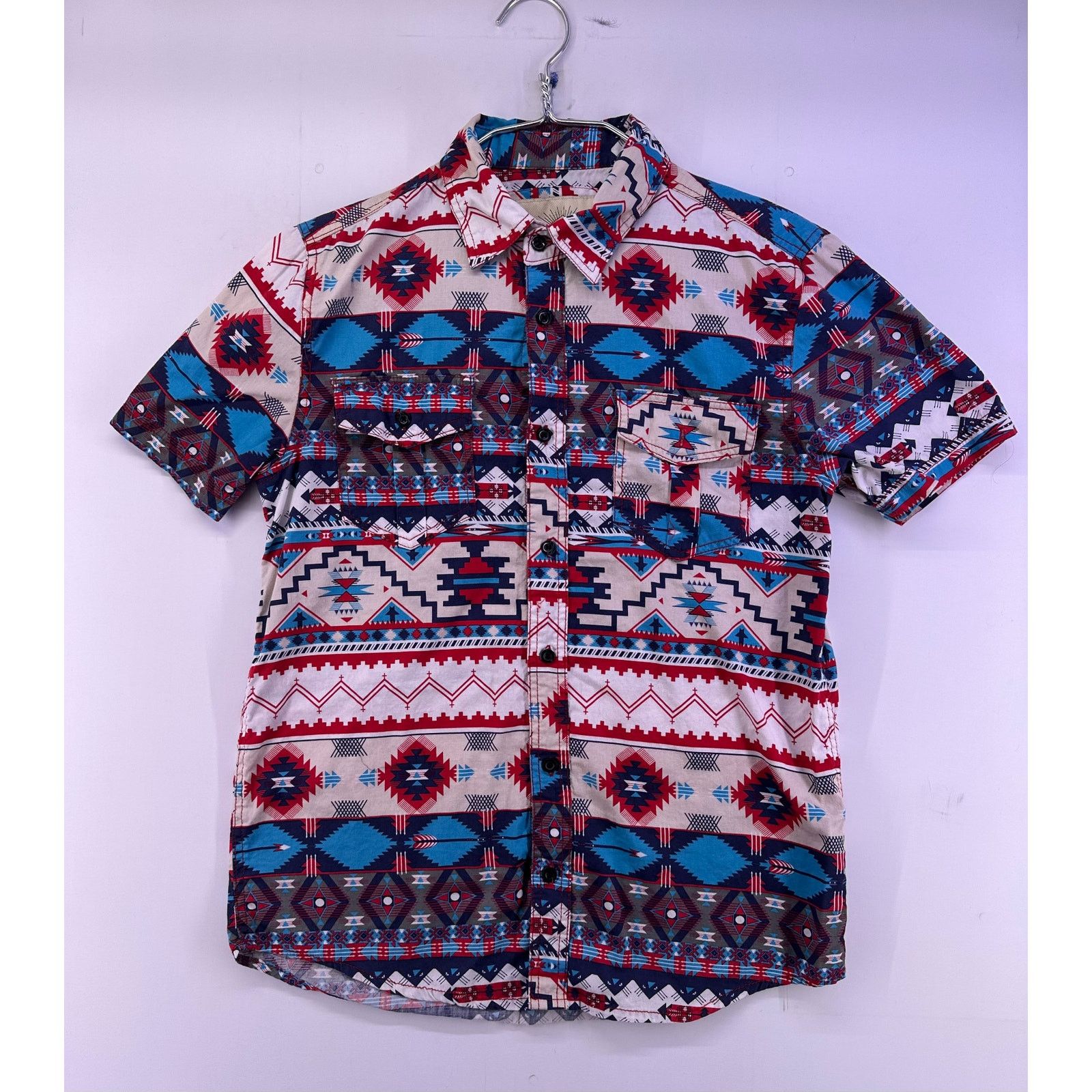 Decibel Decibel Tribal Pattern Dress Short Sleeve Shirt Size Large Size US L / EU 52-54 / 3 - 2 Thumbnail