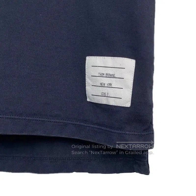 Thom Browne Thom Browne Men's Navy Cotton T-Shirt . Size US L / EU 52-54 / 3 - 5 Thumbnail