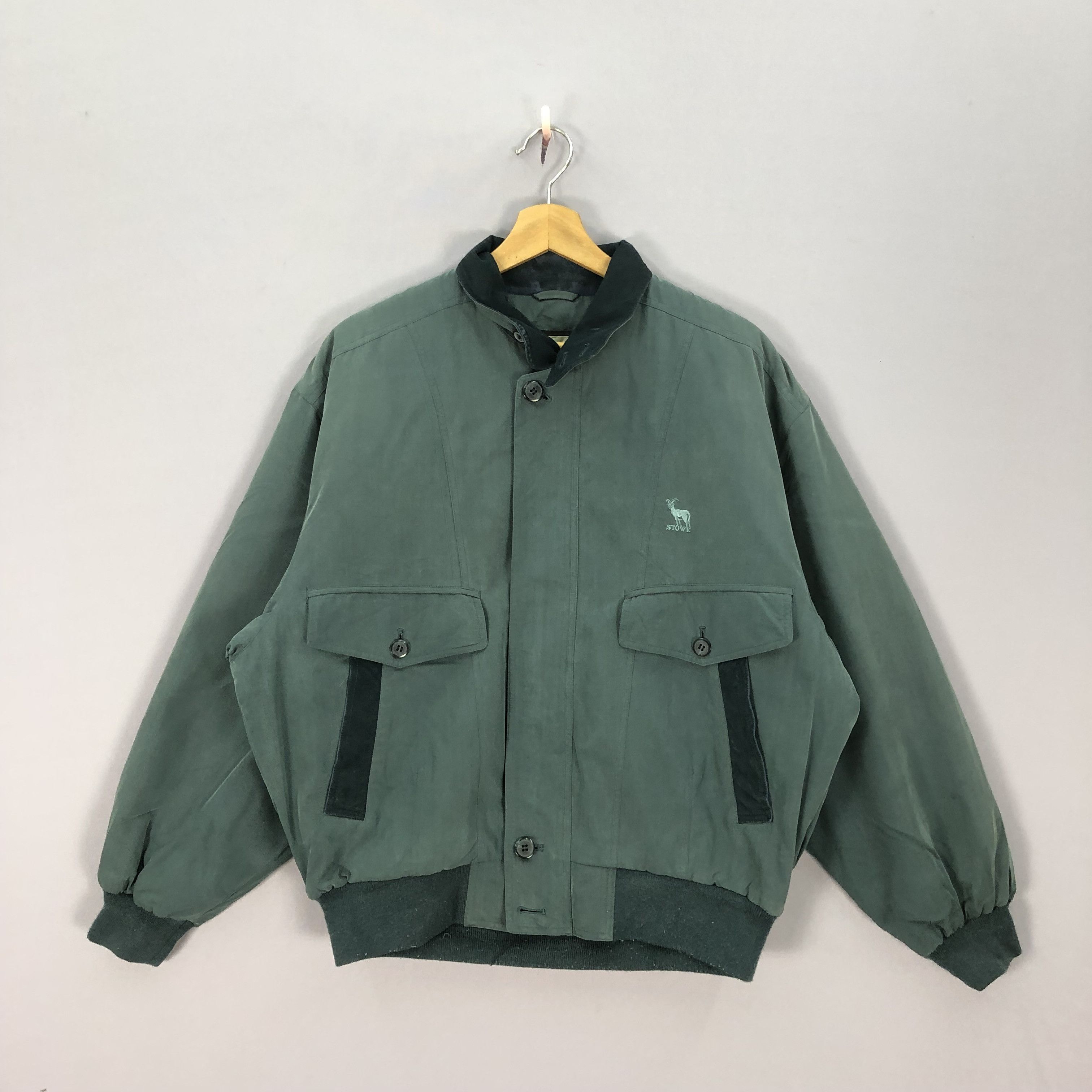 Japanese Brand × Vintage Vintage 90s Stowe Varsity Bomber Zipper Jackets Size US L / EU 52-54 / 3 - 1 Thumbnail