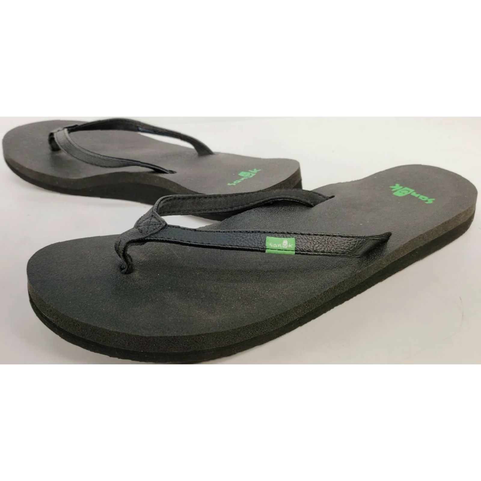 Sanuk Sanuk Yoga Joy Women's 7 Flip Flop Toe Post Sandals Black Deep Teal SWS10275 Size US 7 / IT 37 - 3 Thumbnail