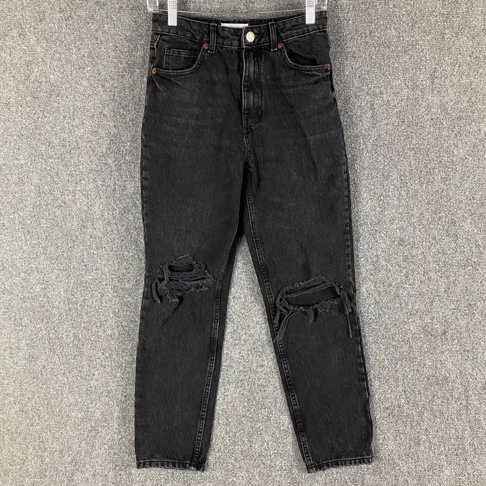 Zara Zara Jeans Women's 4 Charcoal Wash Ripped Mom Denim Size 27" / US 4 / IT 40 - 1 Thumbnail