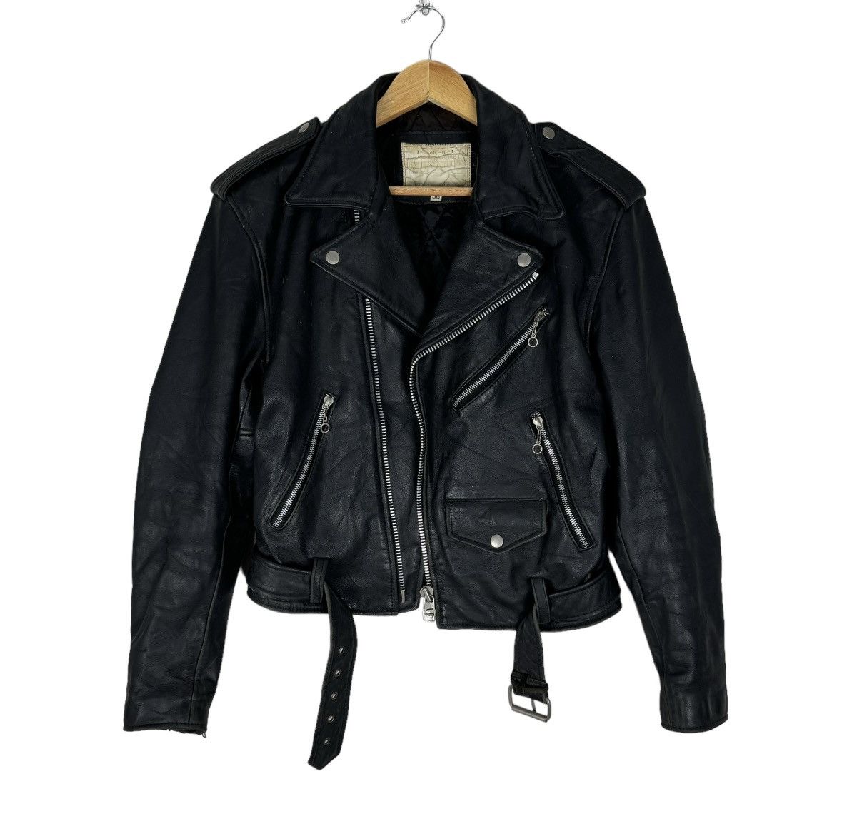 Japanese Brand ☀️HOUSTON DOUBLE COLLAR BIKERS LEATHER JACKET Size US M / EU 48-50 / 2 - 2 Thumbnail