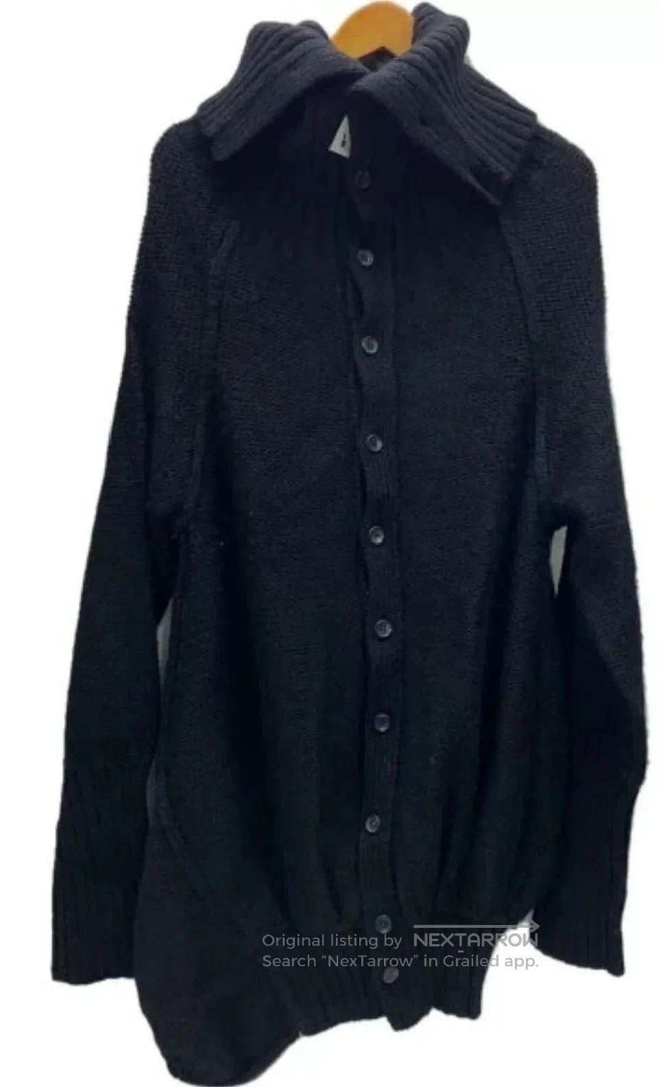 Other Y's Yohji Yamamoto Black Wool Knit Coat. Size L / US 10 / IT 46 - 1 Thumbnail