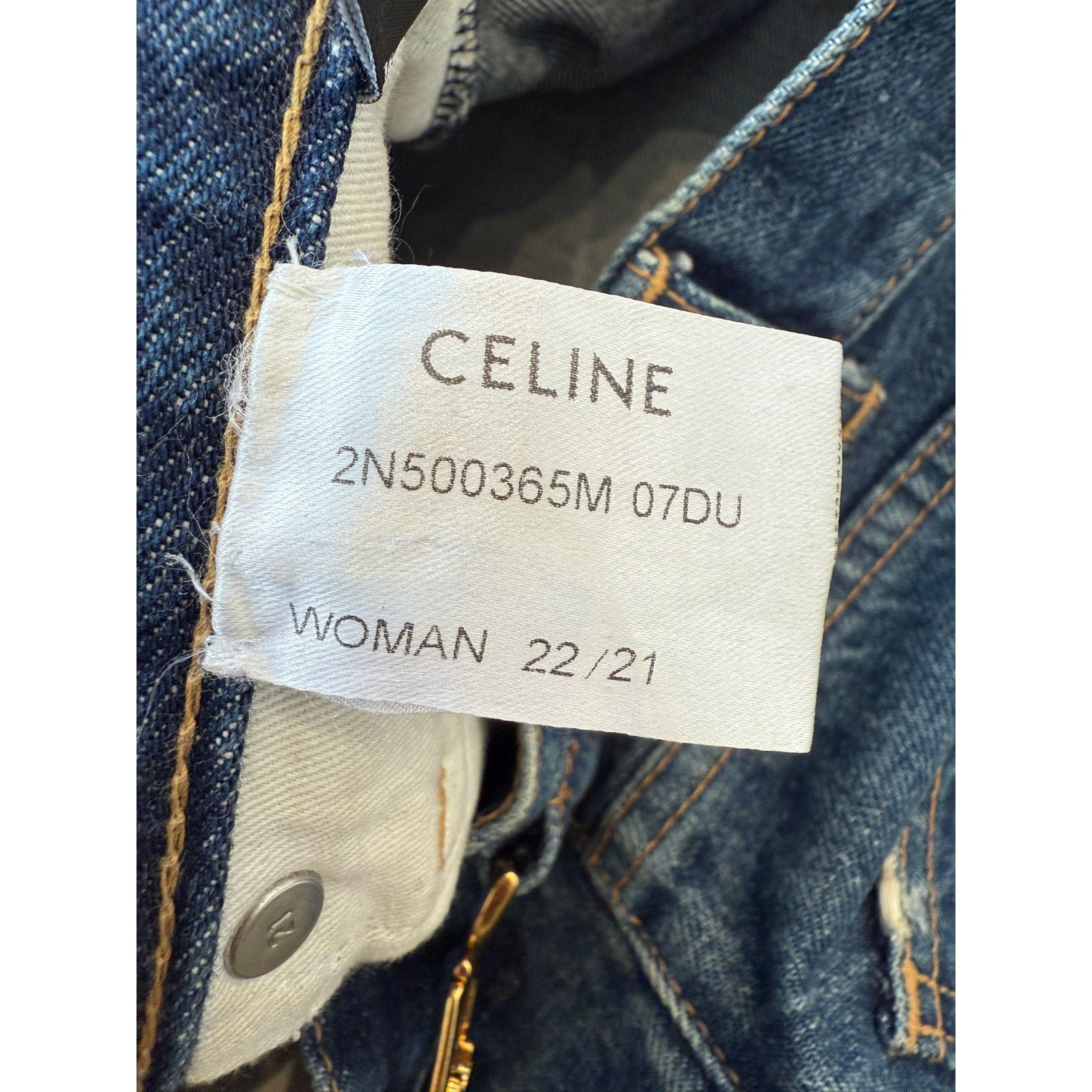Celine Celine SAMPLE Doublon Logo Chain Dark Union Wash Jeans Size 26" / US 2 / IT 38 - 7 Thumbnail