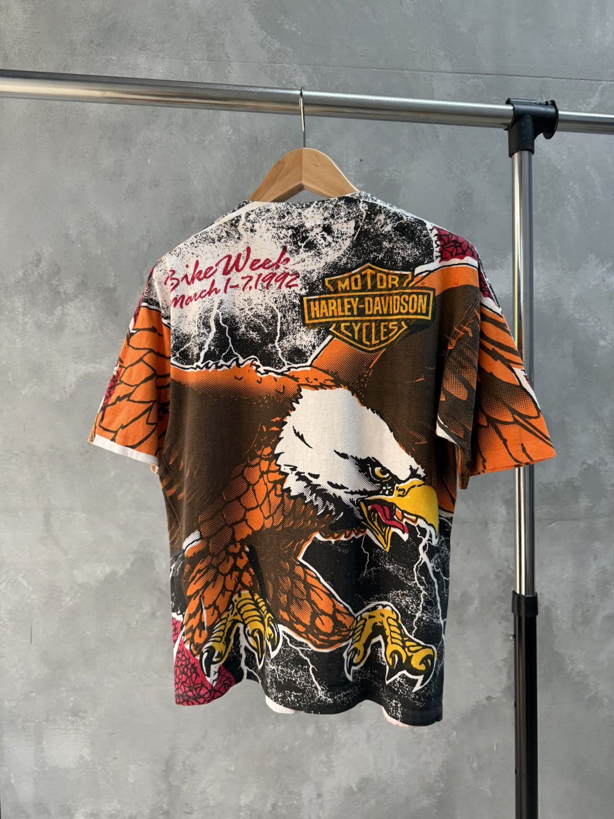 Harley Davidson Vintage 1992 Harley Davidson Bike Week AOP Eagle T Shirt USA Size US L / EU 52-54 / 3 - 3 Thumbnail