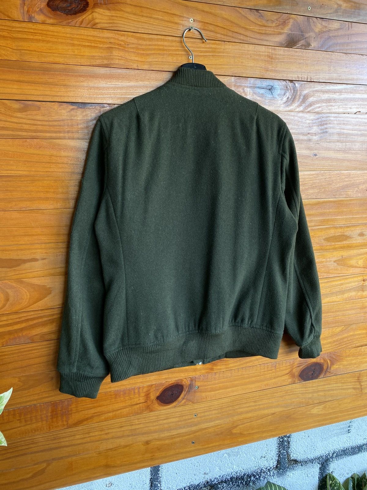 RAGEBLUE RAGEBLUE Olive Green Bomber Jacket Australian Merino Wool Size US S / EU 44-46 / 1 - 11 Thumbnail