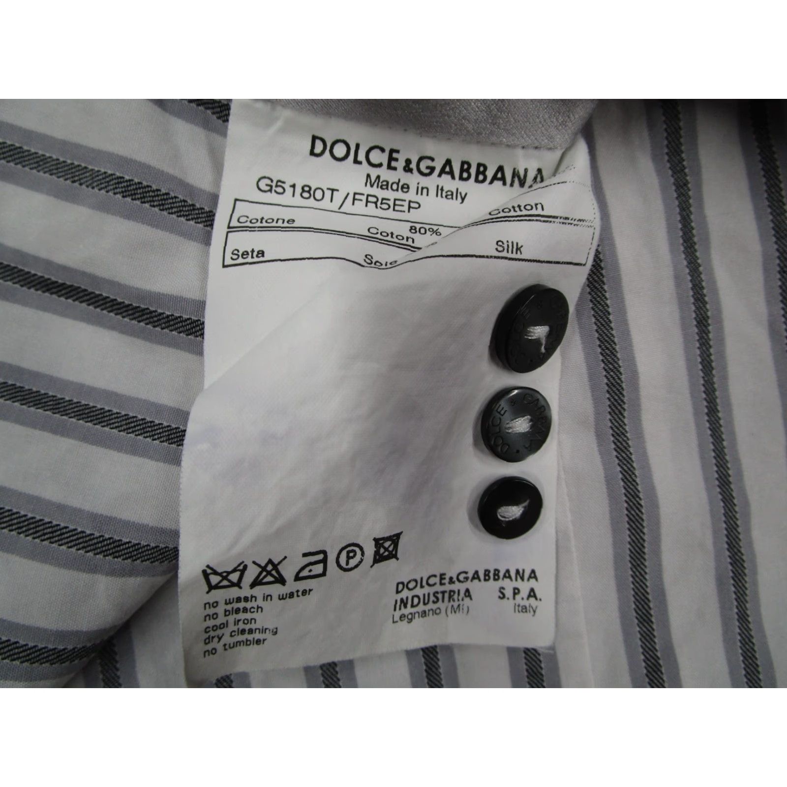Dolce & Gabbana VINTAGE Dolce & Gabbana Dress Shirt Slim Fit 43 Gray Striped Cotton Silk Made in Italy Mens Size US XL / EU 56 / 4 - 5 Thumbnail