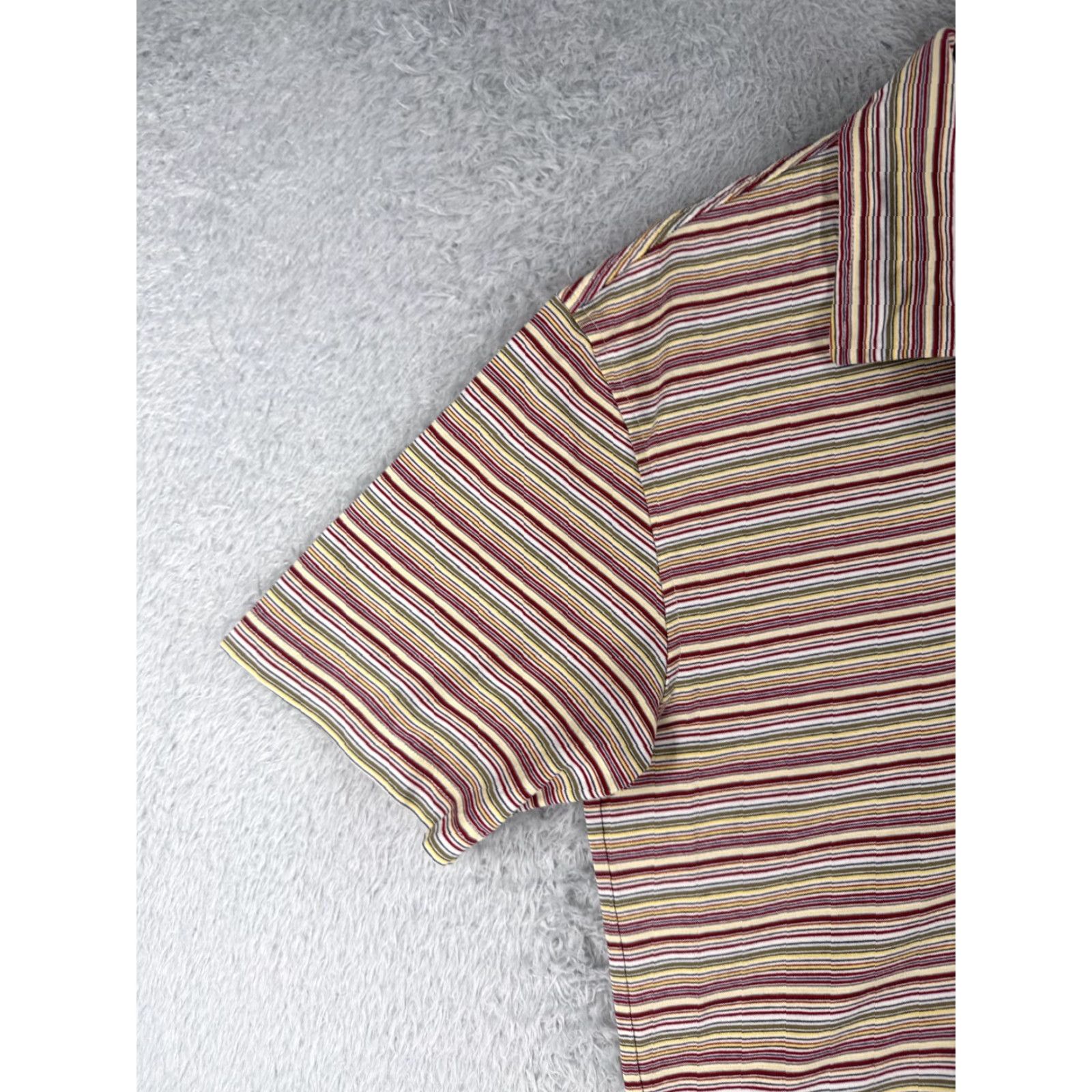 Tommy Hilfiger Tommy Hilfiger Polo Shirt Men Large Red Green Striped Mercerized Cotton Knit Shirt Polo Regular Mens Short Sleeve Casual Size US L / EU 52-54 / 3 - 3 Thumbnail