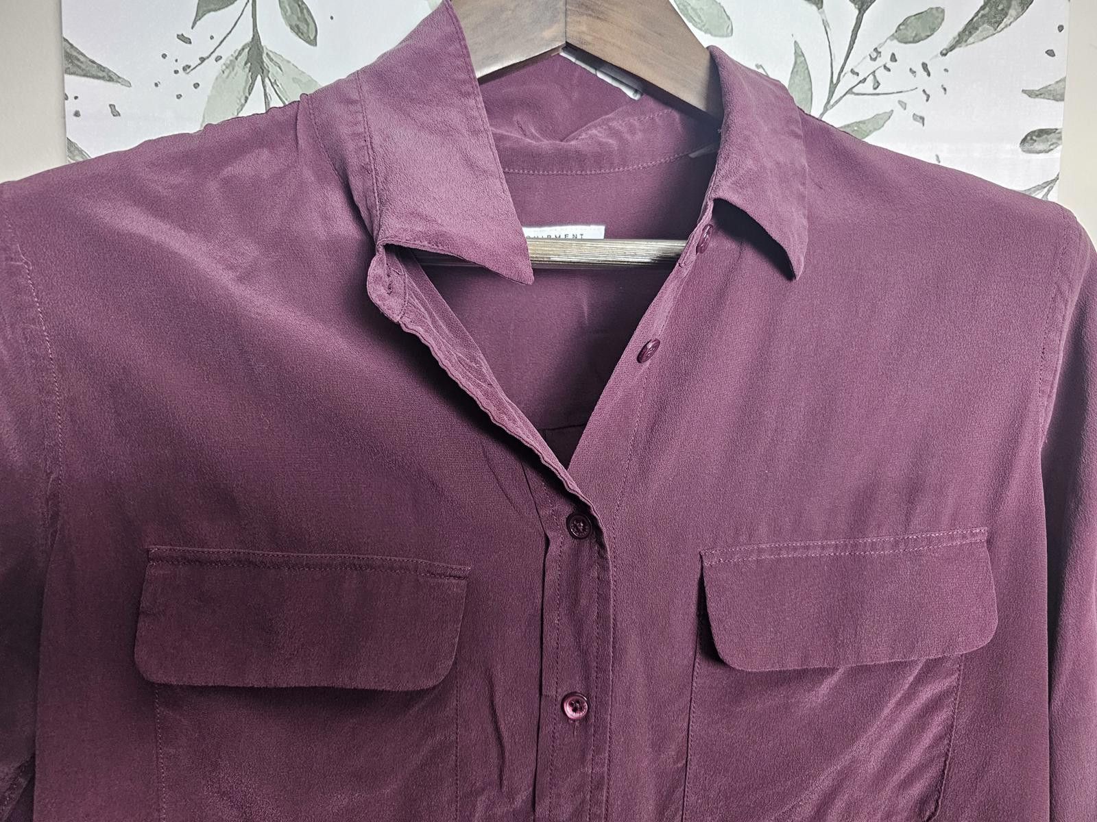 Other Equipment Femme Blouse Burgundy Womens Size Large 100% Silk Size L / US 10 / IT 46 - 1 Thumbnail