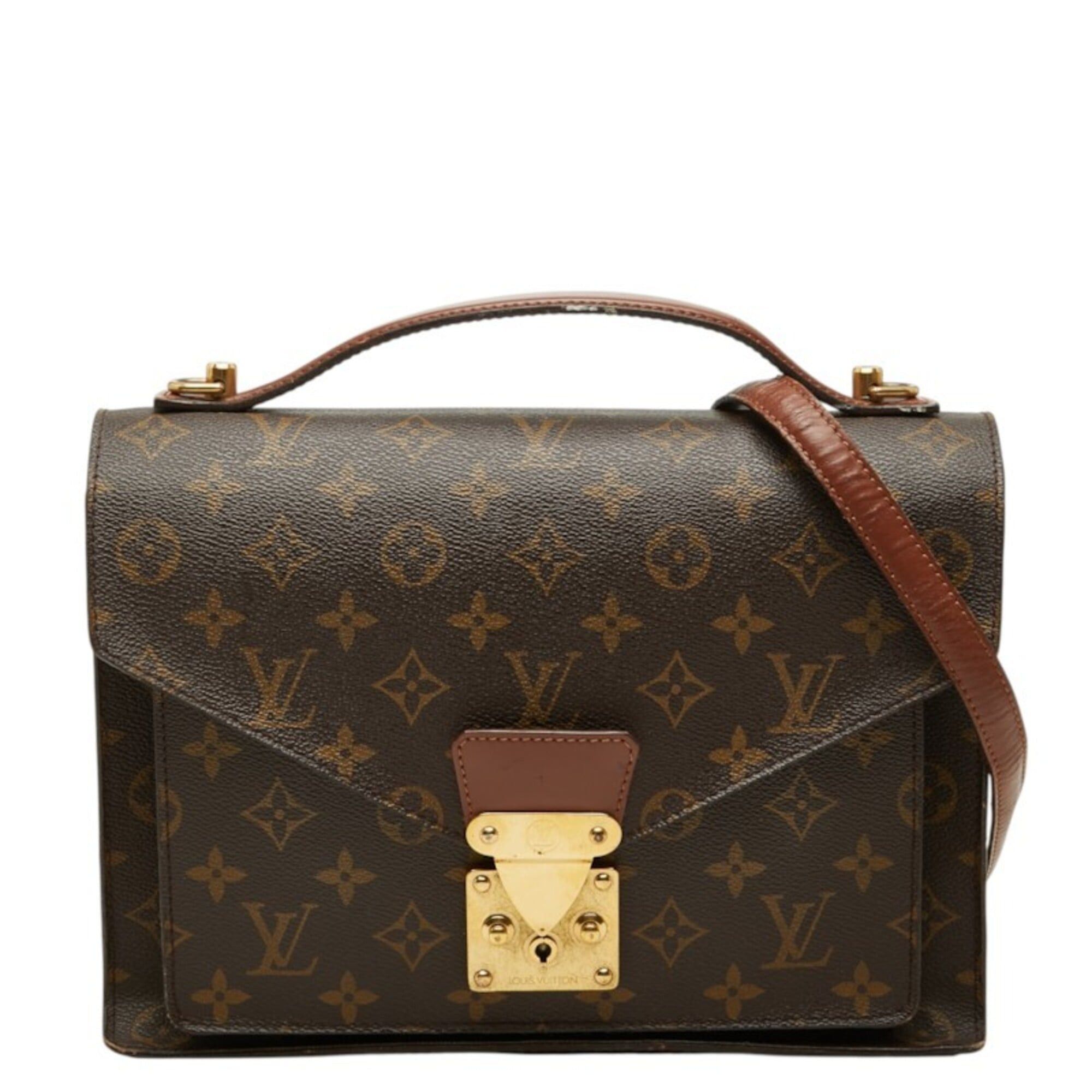 Louis Vuitton Louis Vuitton Monogram Monceau Handbag Shoulder Bag 2WAY M51185 Brown Leather Women's LOUIS VUITTON Size ONE SIZE - 1 Thumbnail