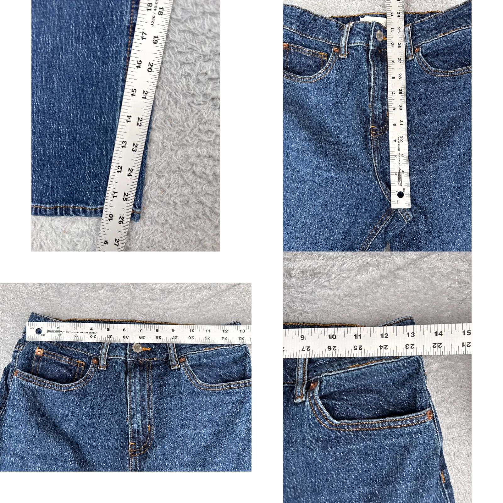 H&M H&M Jeans Womens 8 Blue Denim High Rise Straight 26x26 Logo 90s Size 30" / US 8 / IT 44 - 8 Thumbnail