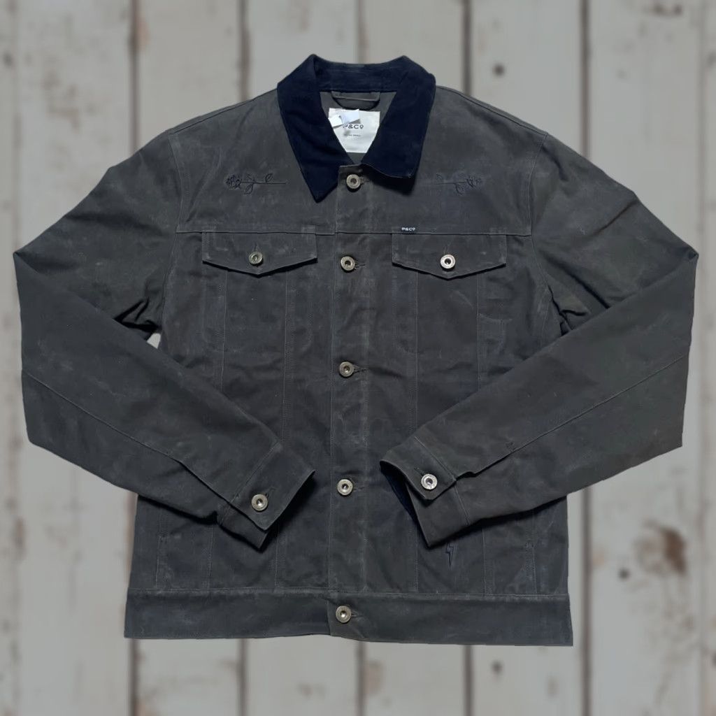 P&Co P&CO Waxed Trucker Jacket Embroidered XS Olive Unisex Adults Workwear Vintage Heritage Motorcycle Jacket NSNWOT Size US XS / EU 42 / 0 - 1 Thumbnail