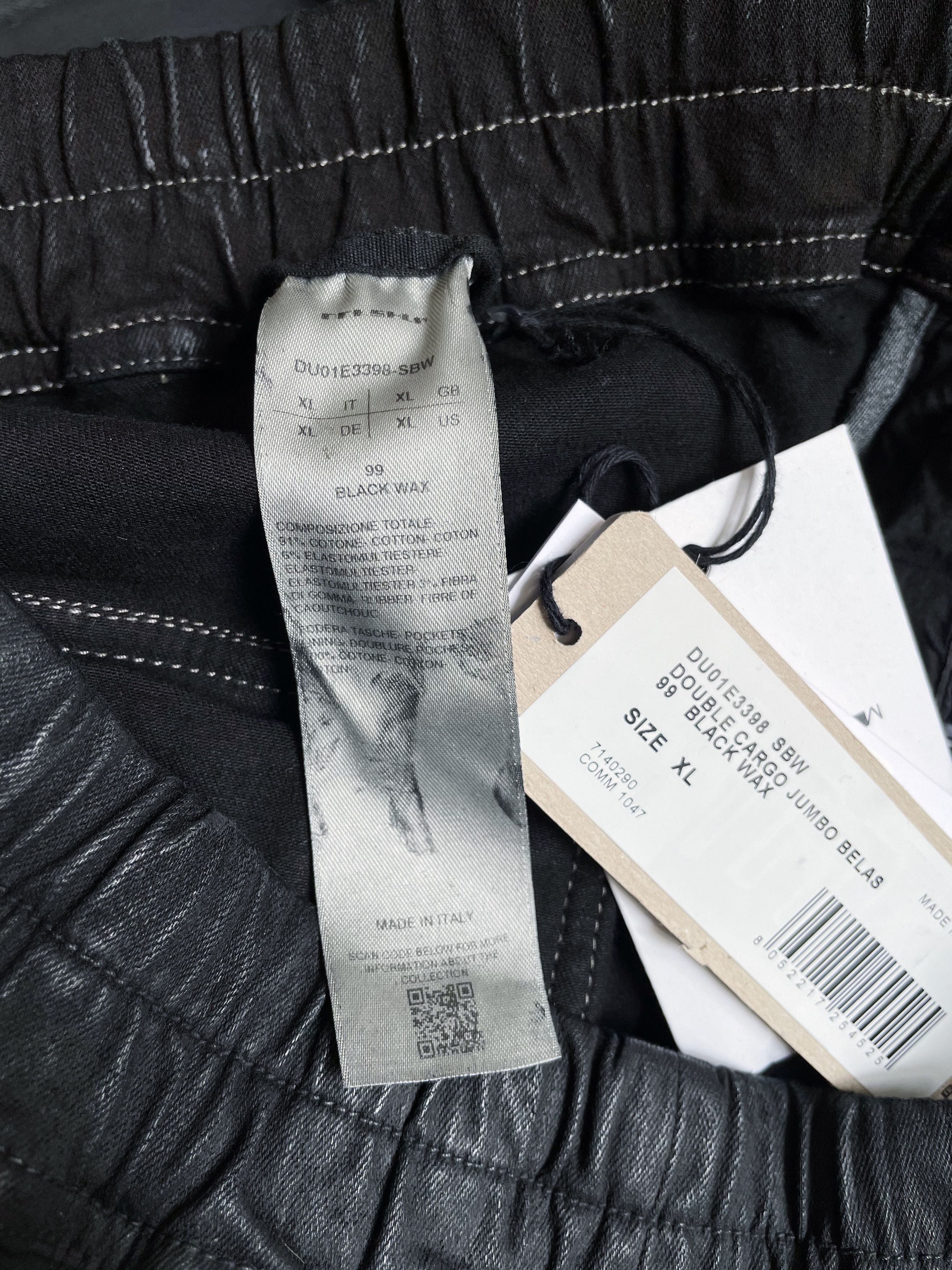 Rick Owens Drkshdw DOUBLE CARGO JUMBO BELA BLACK WAX PANTS Size US 34 / EU 50 - 4 Thumbnail