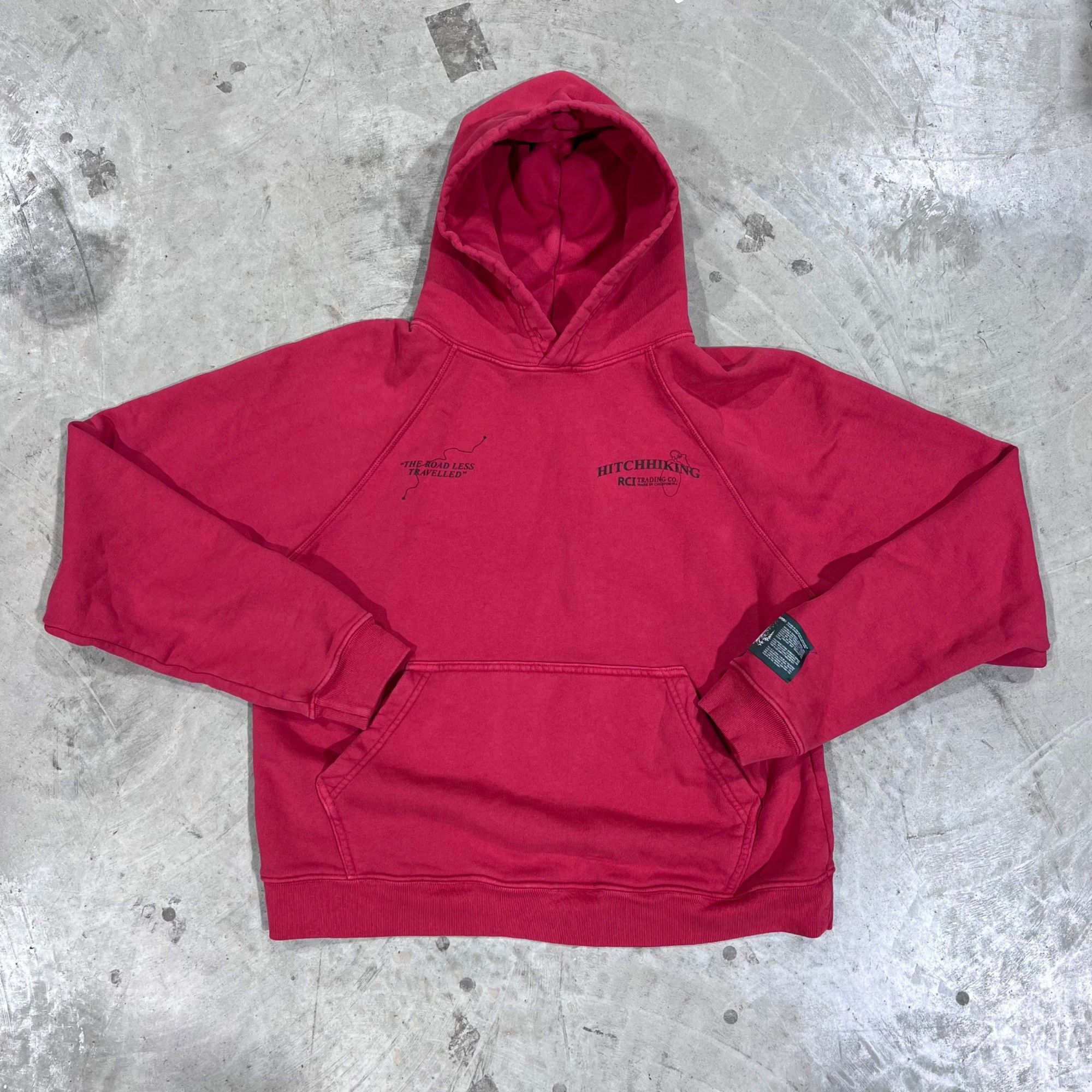 Reese Cooper NEW REESE COOPER HITCHHIKING RED GRAPHIC JERSEY HOODIE S Size US S / EU 44-46 / 1 - 4 Thumbnail