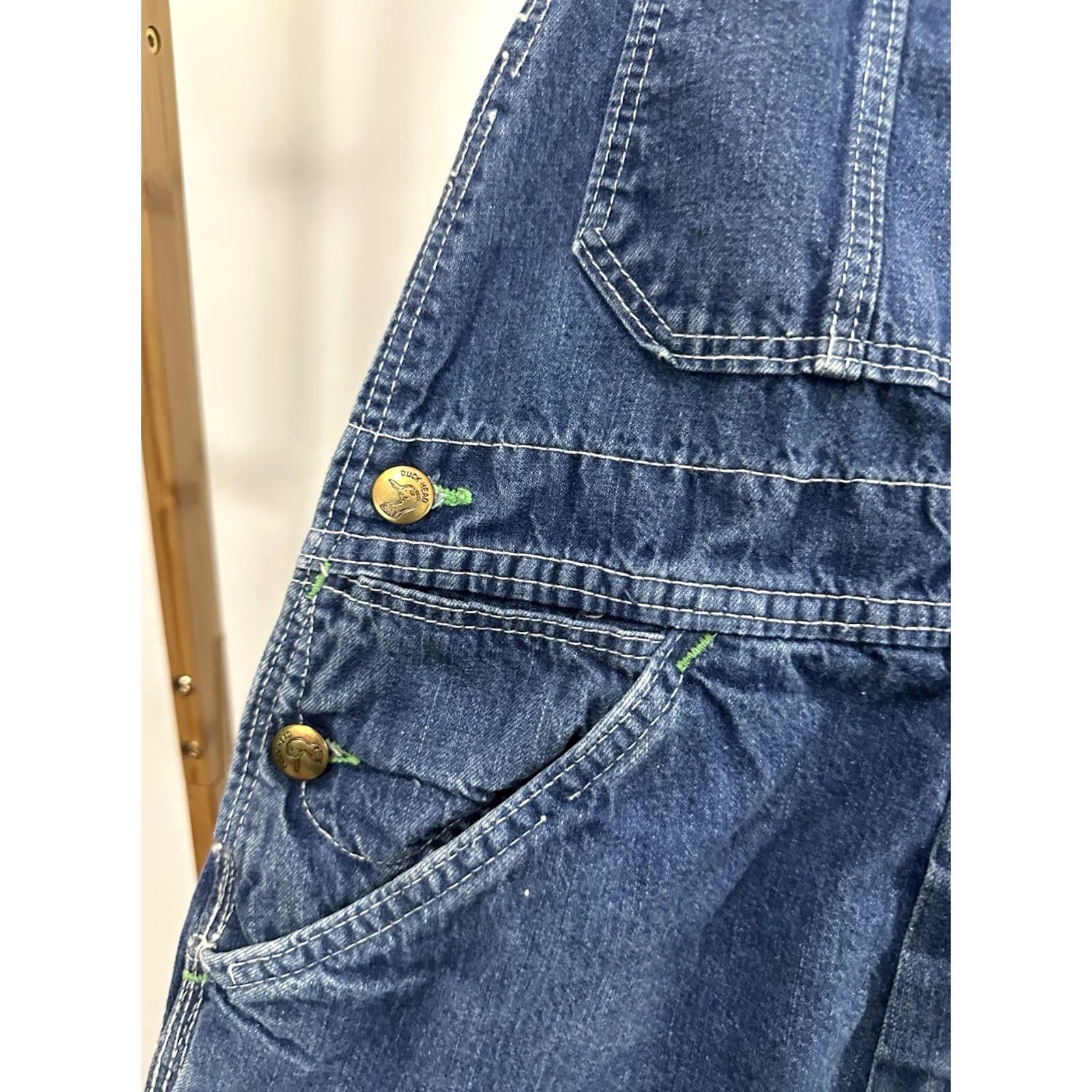 Vintage VTG Duck Head 30x28 Denim Bib Overalls RARE Size Mens Blue Jeans Duck Head Straight 40s Vintage Overalls Size US 30 / EU 46 - 7 Thumbnail