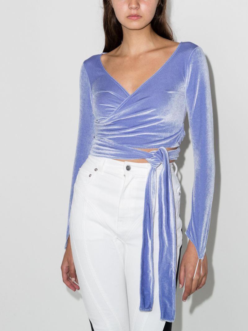 Maisie Wilen o1mle0425 Dramady Wrap Around Top Blue Size S / US 4 / IT 40 - 3 Thumbnail