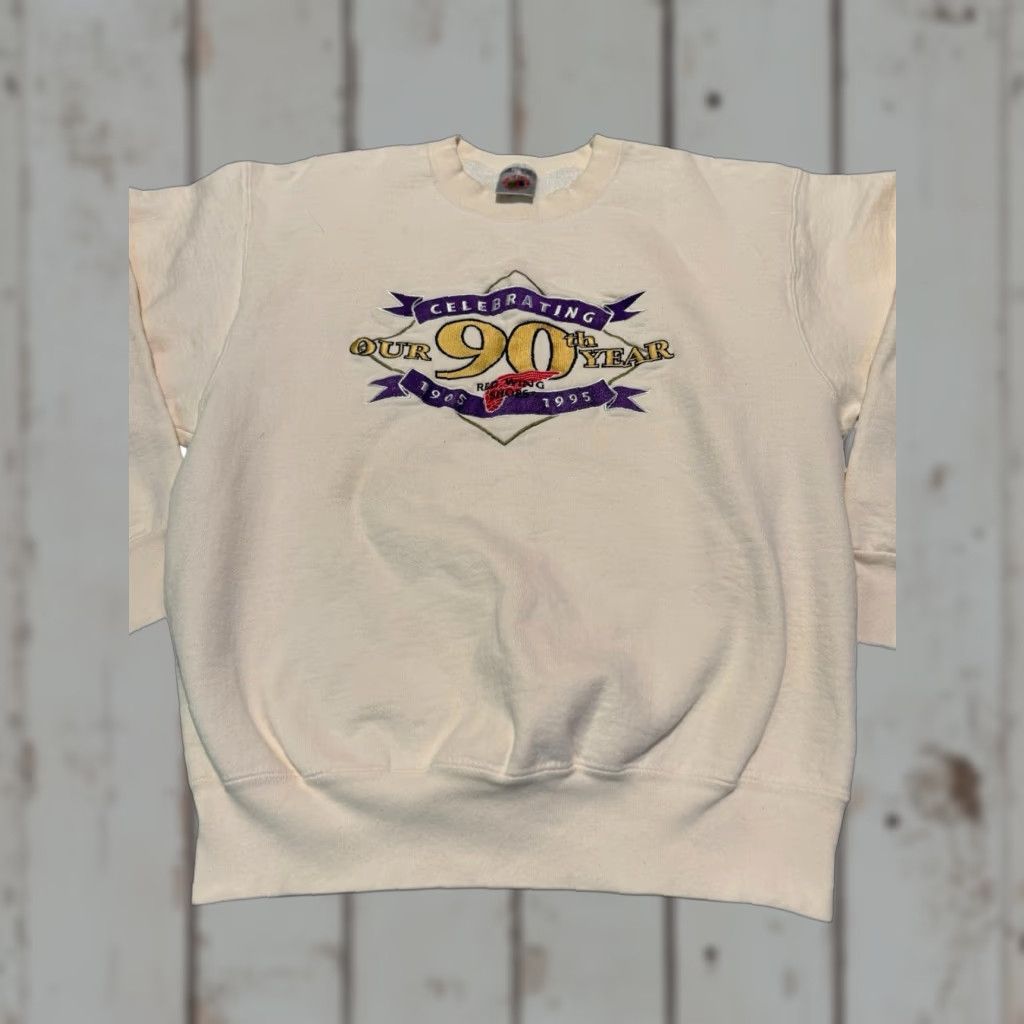 Fruit Of The Loom Vtg Red Wing Shoes Mens Med 90th Anniversary Crewneck Sweatshirt 1905-1995 Rare Size US M / EU 48-50 / 2 - 1 Thumbnail