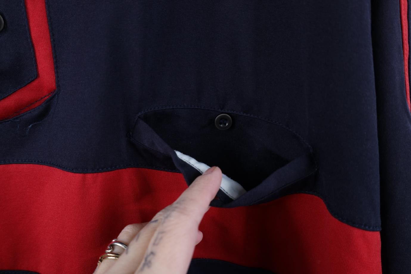 Vintage Vintage 90s Streetwear Block Ribbed Knit Pullover Polo Shirt Size US XXL / EU 58 / 5 - 7 Thumbnail
