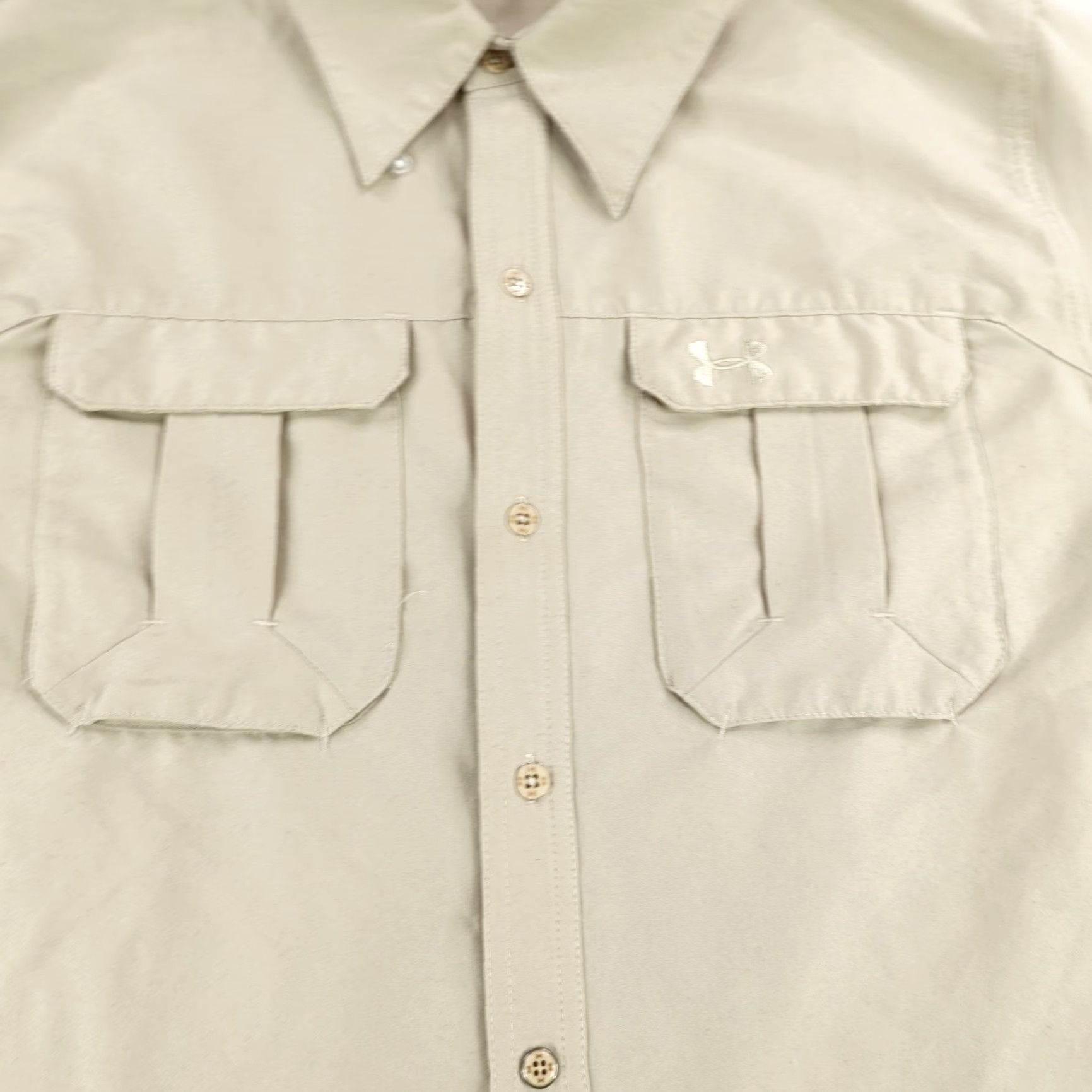Under Armour Under Armour Shirt Mens Large Khaki Cold Gear Performance Fishing Button Up Size US L / EU 52-54 / 3 - 3 Thumbnail