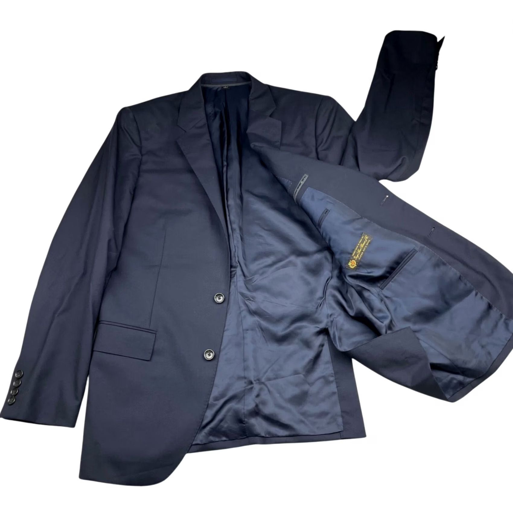 J.Crew J.CREW x Loro Piana Men’s Ludlow Blazer Navy 100% Wool Slim Fit 2-Button Long Jacket 42L Mens Size 42R - 3 Thumbnail