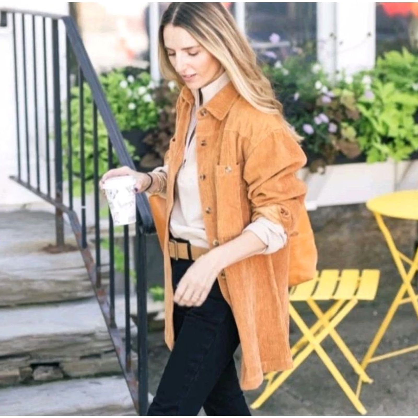 Globe Able Joan Shacket Womens Sm Burnt Orange Corduroy Chore Coat Local + Globe Sz Size S / US 4 / IT 40 - 3 Thumbnail