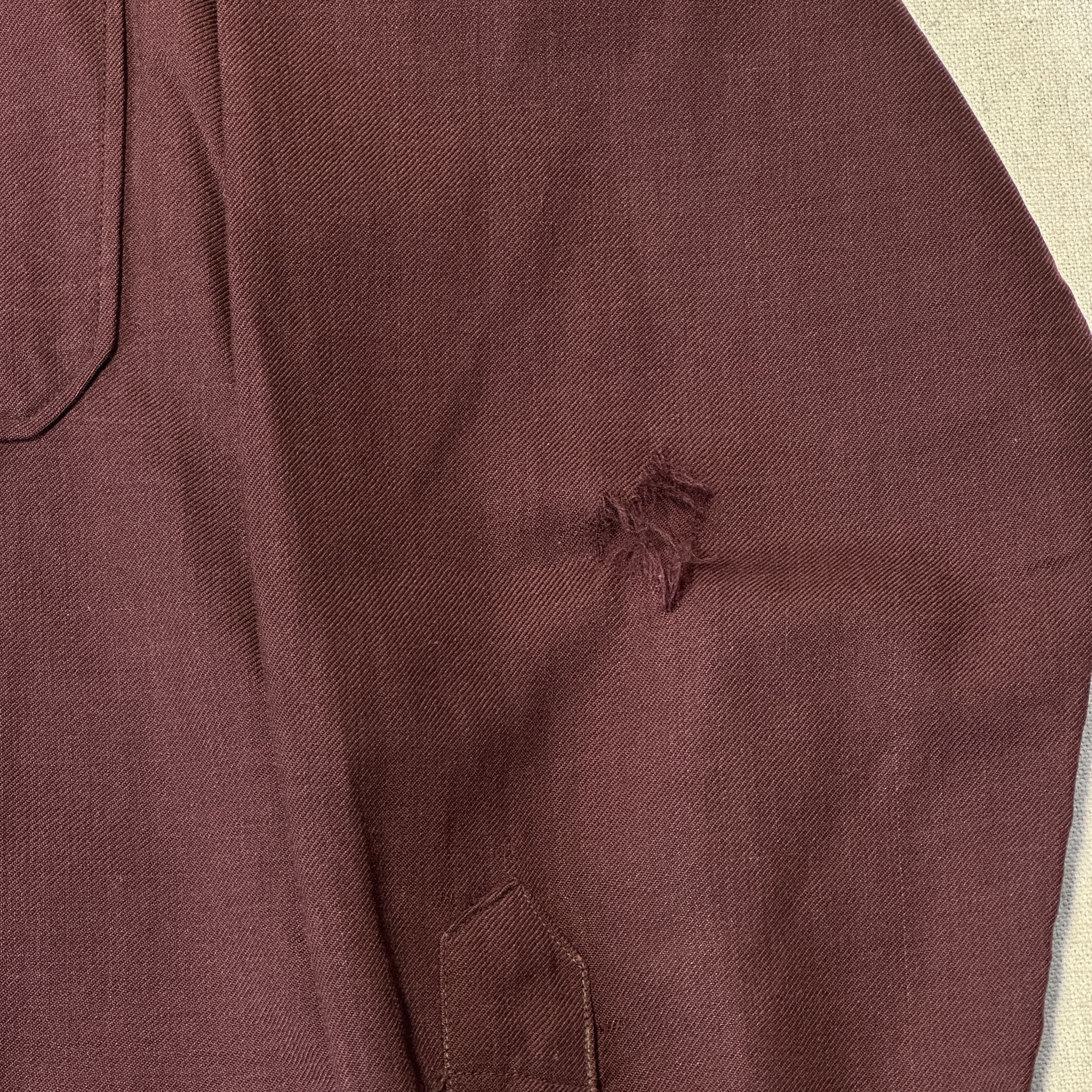 Other Vintage Burgundy Gabardine Gusset Work Shirt Size L 40s Size US L / EU 52-54 / 3 - 2 Thumbnail
