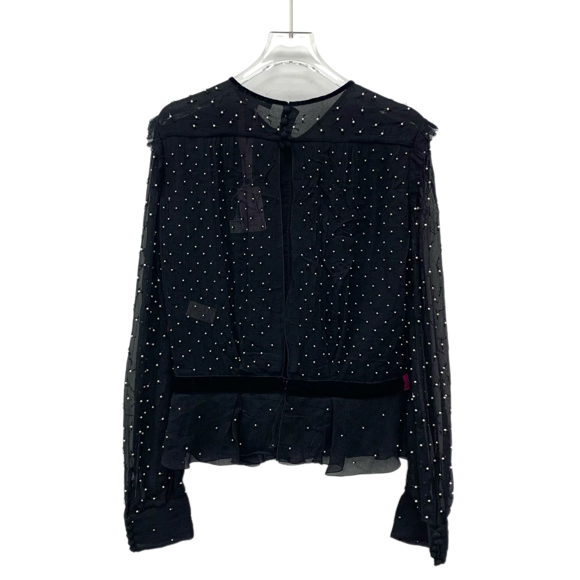 Louis Vuitton Louis Vuitton Black Silk Beaded Long-Sleeve Blouse With Bow Size XS / US 0-2 / IT 36-38 - 8 Thumbnail