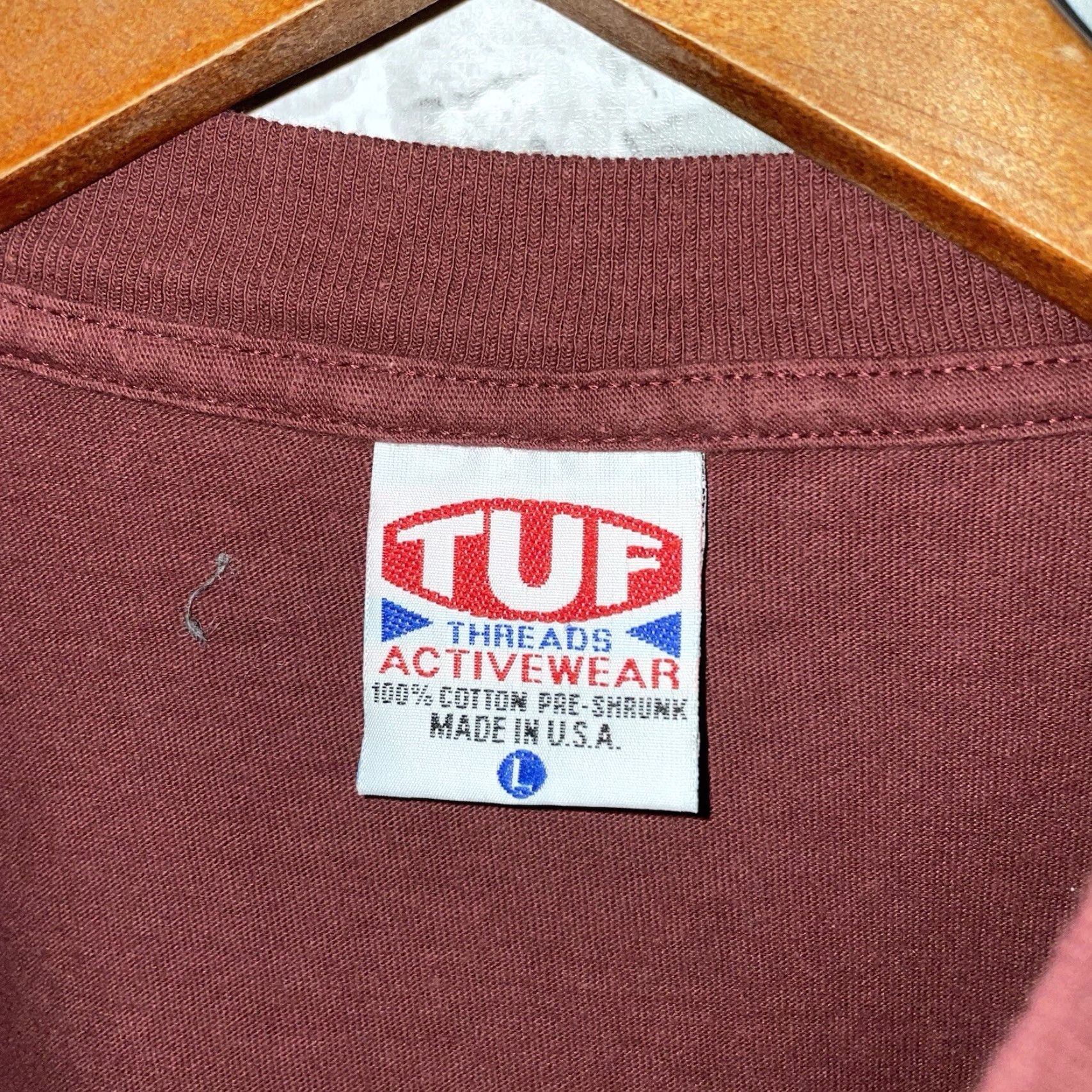 Vintage VINTAGE TUF Shirt Mens L Red USA Idaho Single Stitch Graphic Tee Size US L / EU 52-54 / 3 - 4 Thumbnail
