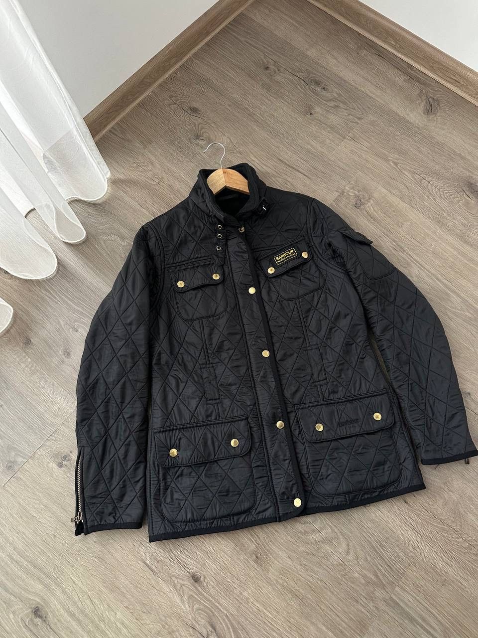 Barbour × Vintage Vintage Barbour International Quilted Black Jacket Size M / US 6-8 / IT 42-44 - 3 Thumbnail