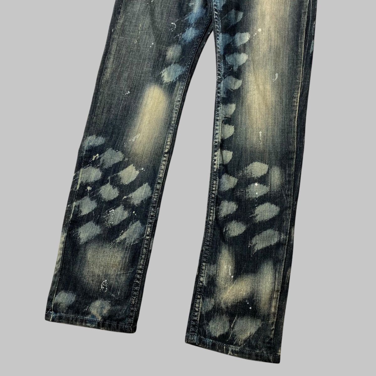 Designer × Hysteric Glamour × Japanese Brand NO FIRE SEVEN Abstrack Washed Unique Jeans Made In USA Size US 32 / EU 48 - 5 Thumbnail