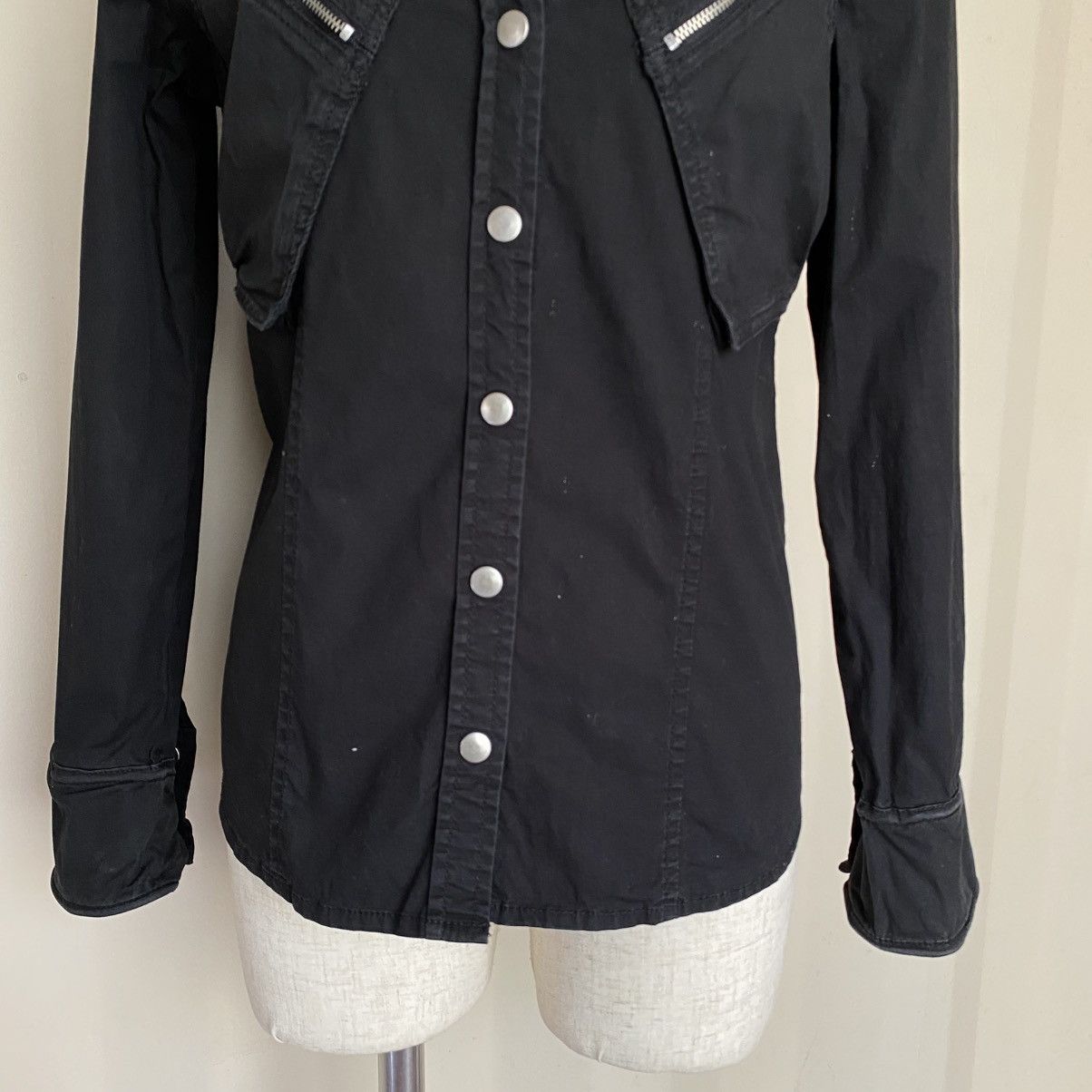 Japanese Brand Punk Presque Tout Black Snap-Button Shirt Size S / US 4 / IT 40 - 17 Thumbnail