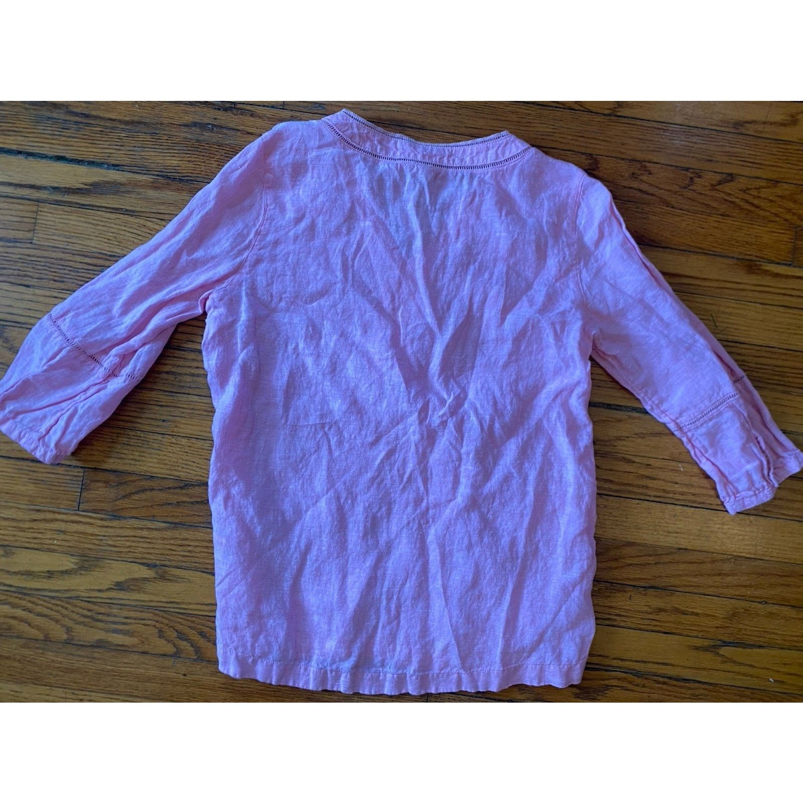 Joie Joie Top Women's Medium Shirt Pink 100% Linen Blouse V Neck Size M / US 6-8 / IT 42-44 - 9 Thumbnail