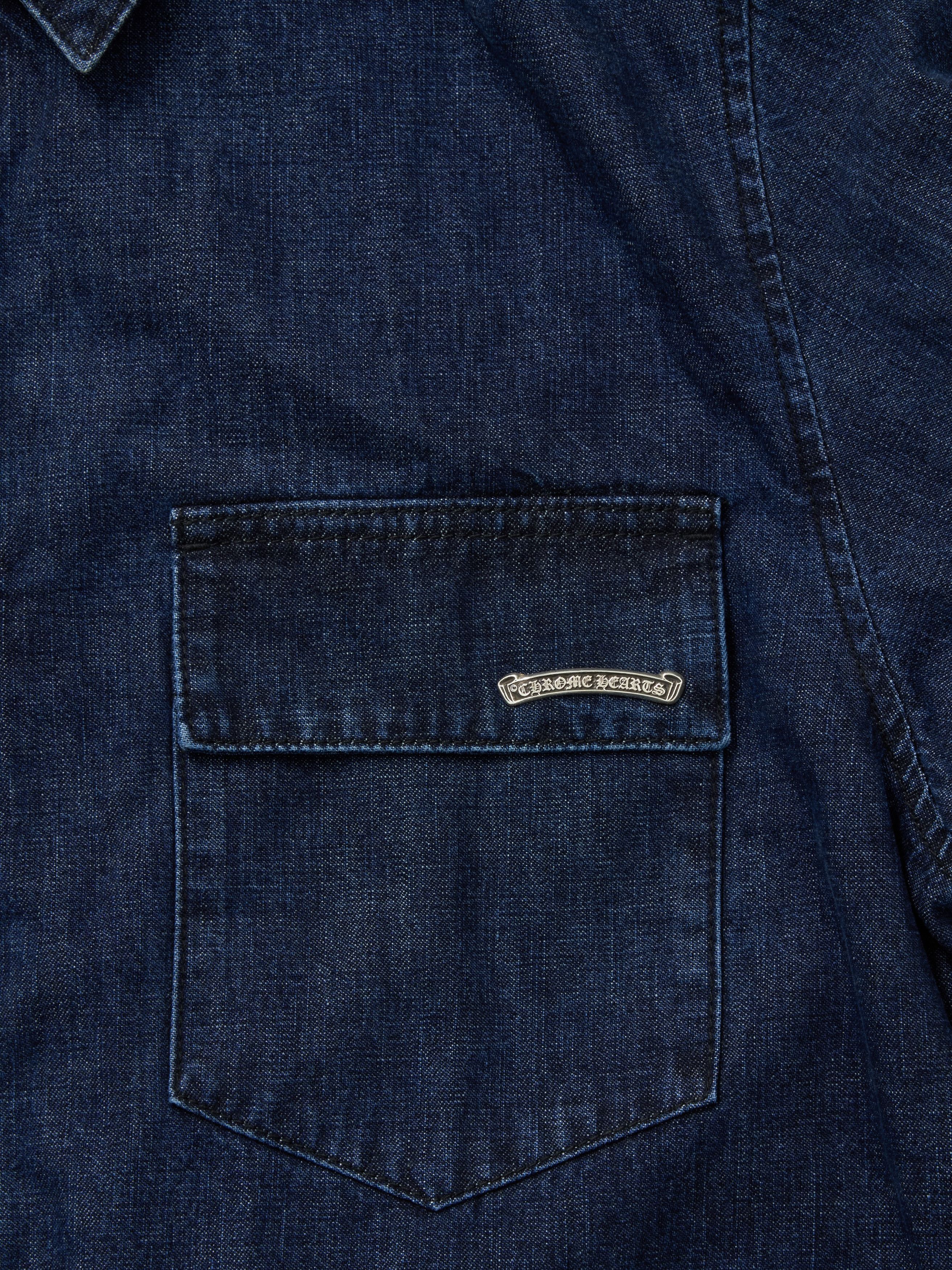 Chrome Hearts Chrome Hearts Blue & White Script Padded Denim Jacket Size US L / EU 52-54 / 3 - 5 Thumbnail