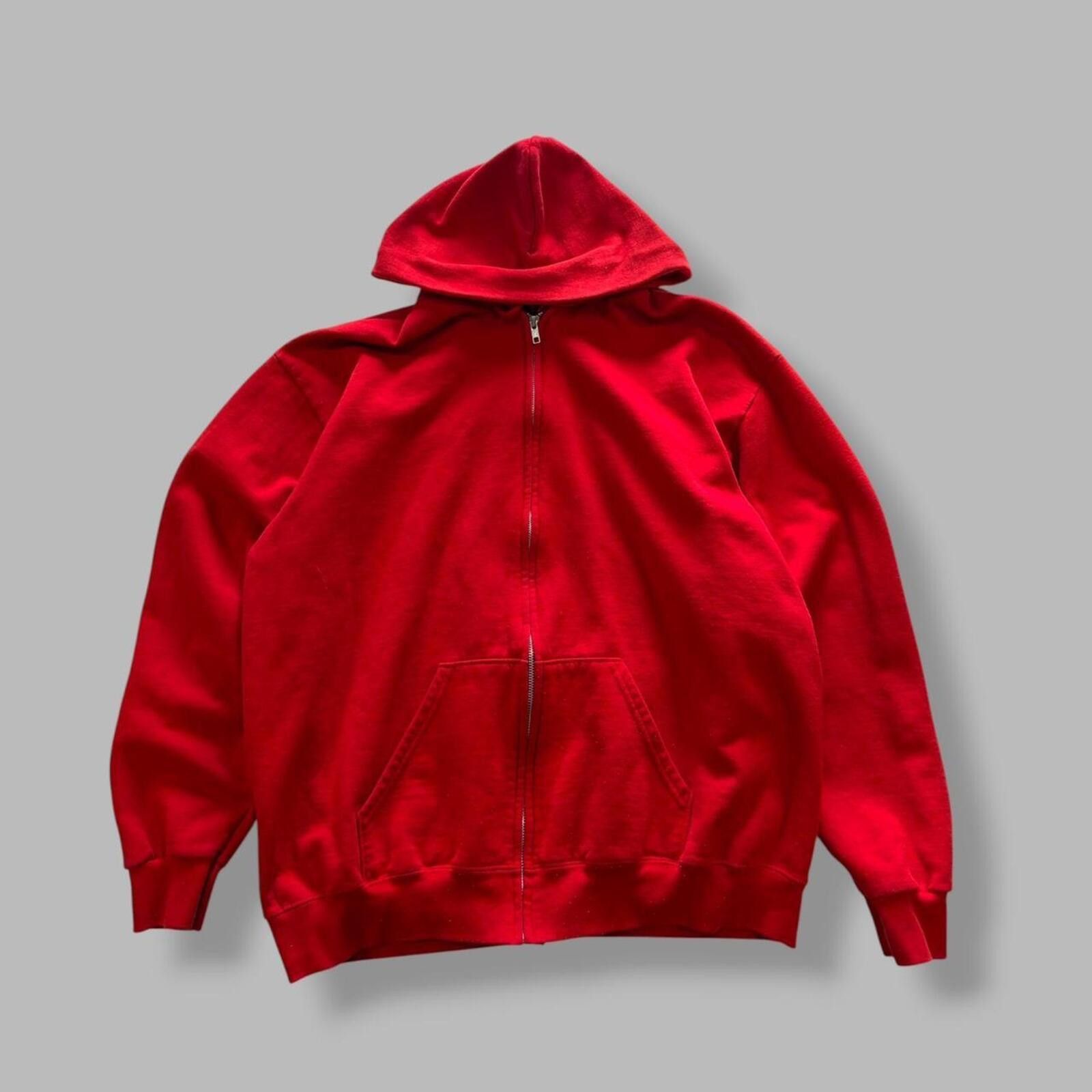 Vintage Vintage Red Zip Up Hoodie Size US L / EU 52-54 / 3 - 1 Thumbnail
