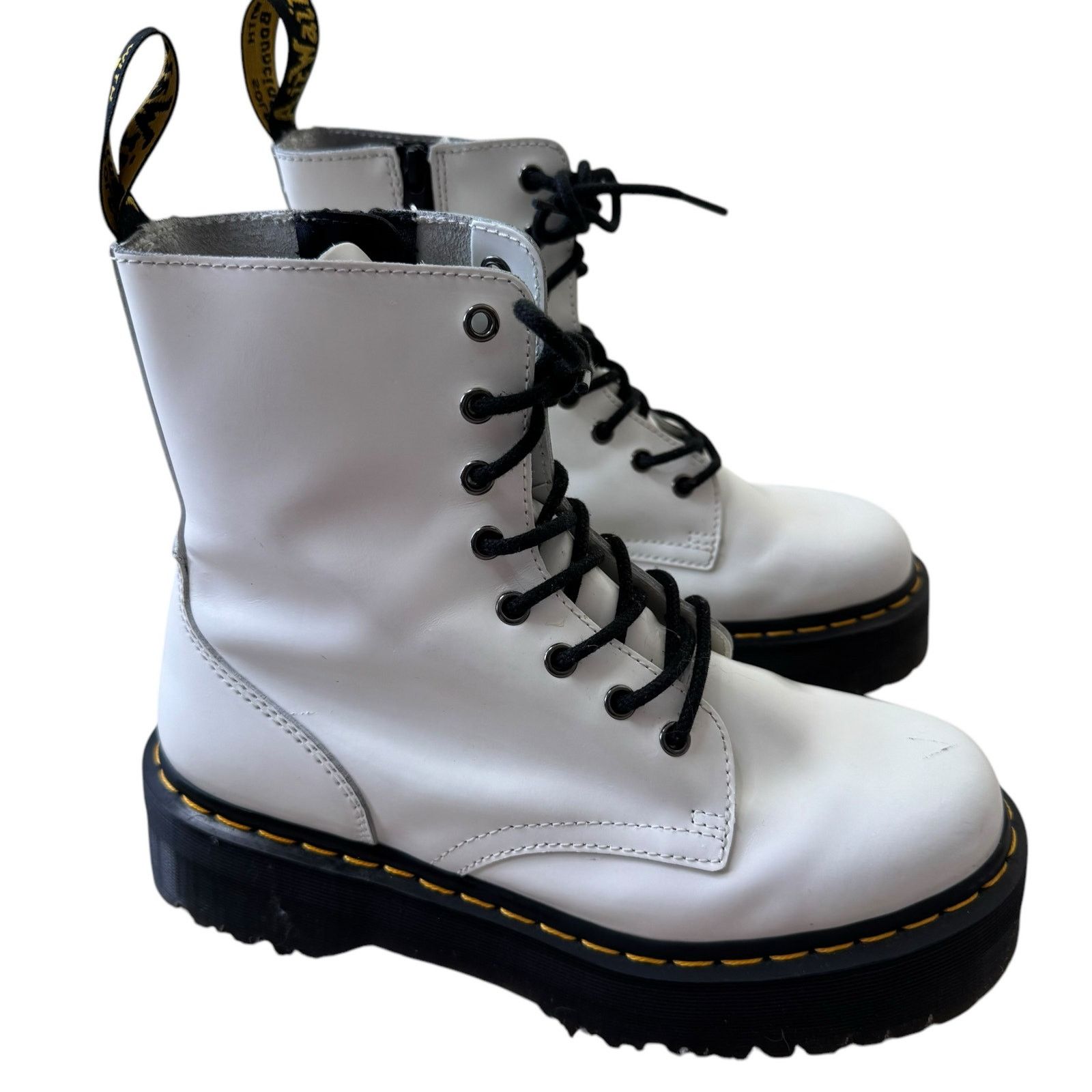 Dr. Martens DR. MARTENS Jadon Platform Boot White Smooth Leather W10/M9 Size US 10 / IT 40 - 1 Thumbnail