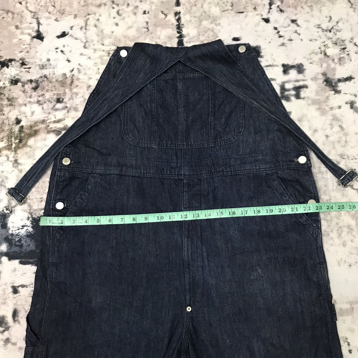 GU Gu Distressed Design Dark Blue Overalls Jeans Suspender Size US 44 / EU 60 - 13 Thumbnail