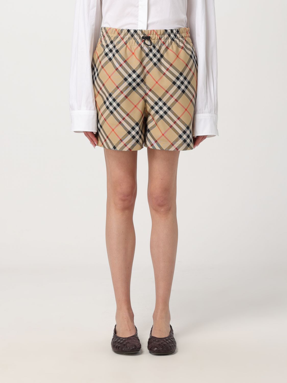 image of Burberry Short Woman Beige, Women's (Size 26)