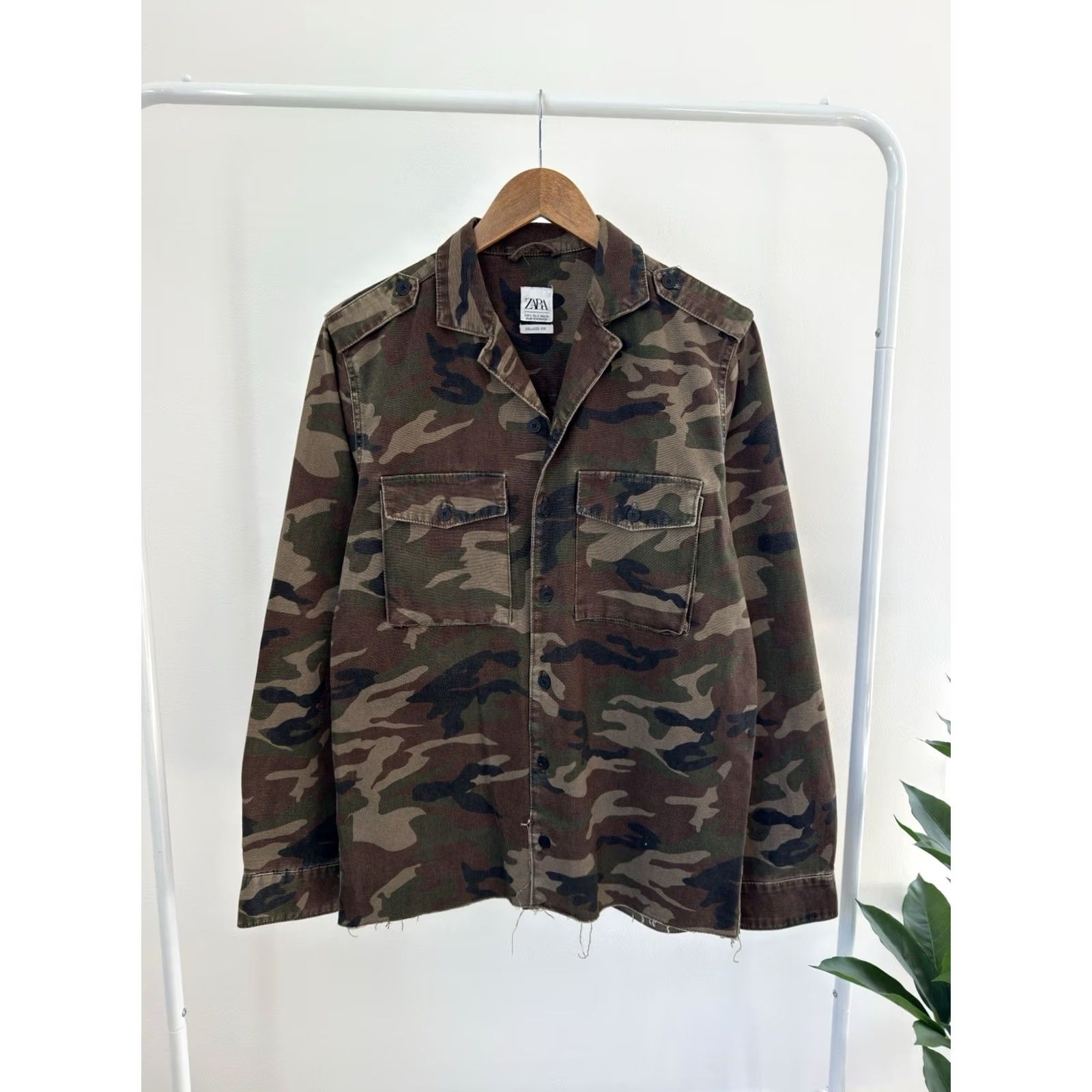 Zara VINTAGE Zara Military Camo Denim Jacket Shirt S Men Cotton Camouflage Zip Jacket 80s 90s Vintage Streetwear Size US S / EU 44-46 / 1 - 2 Thumbnail