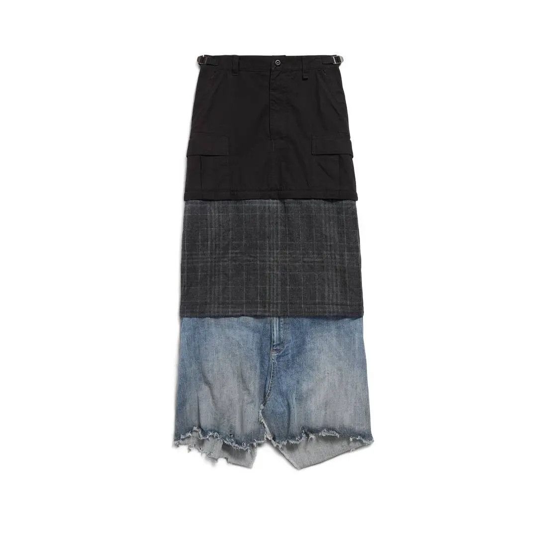 Balenciaga o1w1db10825 Maxi Layered Cargo Skirt in Multicolor Size 27" / US 4 / IT 40 - 1 Thumbnail