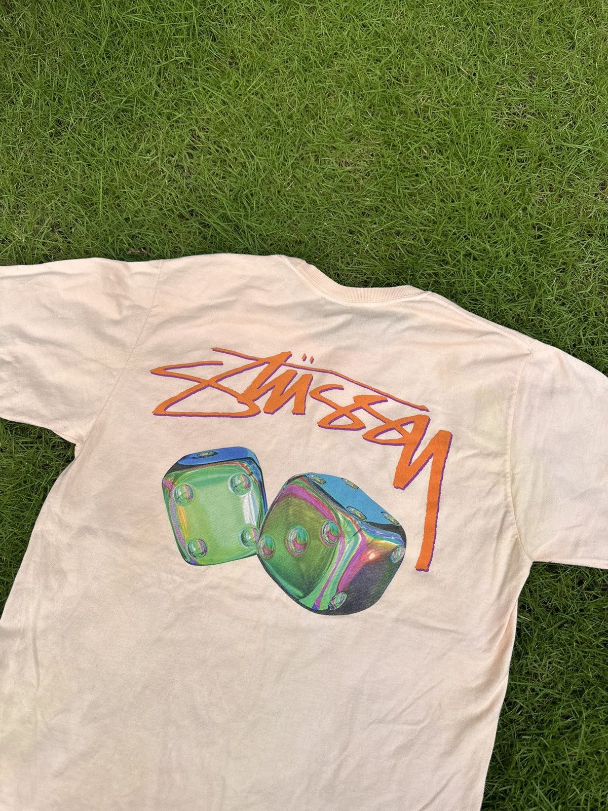 Stussy × Vintage STUSSY VINTAGE IRIDESCENT BIG LOGO STREETWEAR T-SHIRT Size US M / EU 48-50 / 2 - 8 Thumbnail